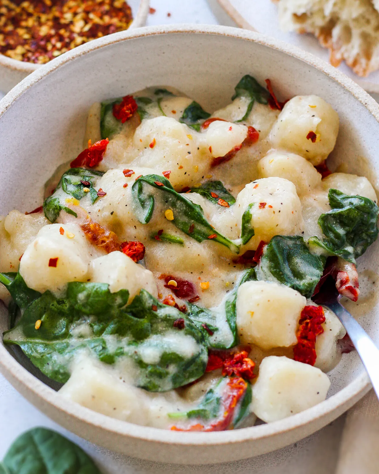 Cauliflower Gnocchi with Bacon and Quick Alfredo Sauce