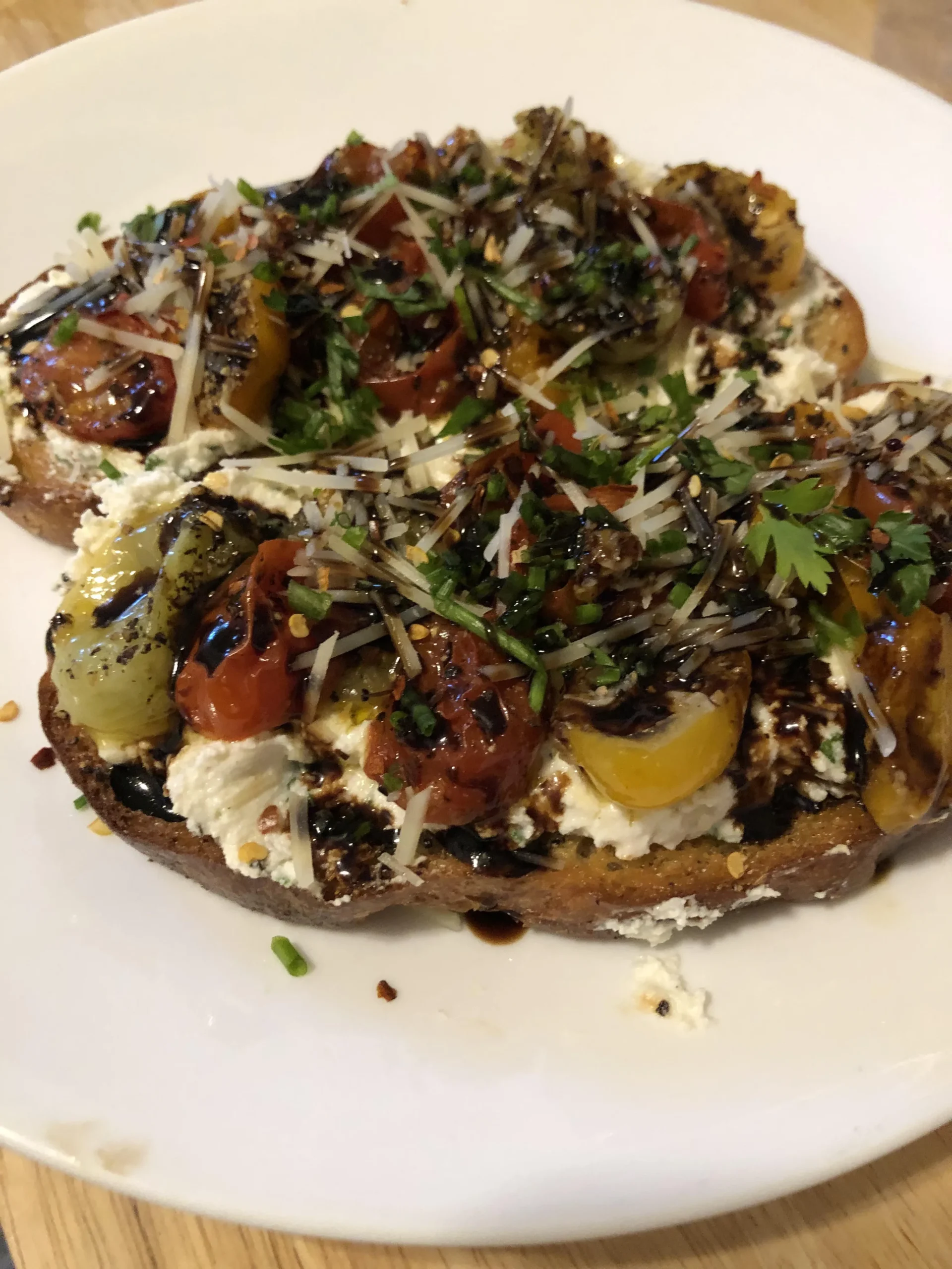 Charred Tomato and Ricotta Toast