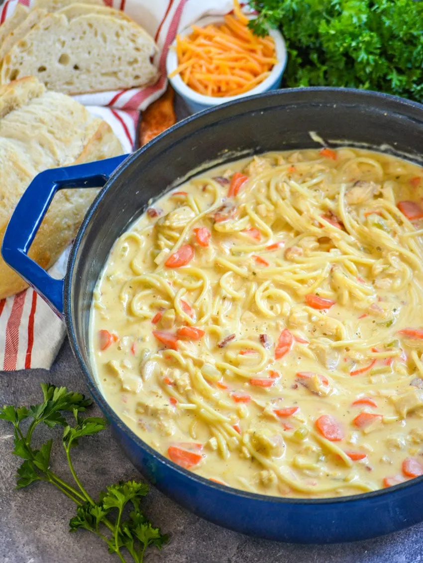 Cheddar Bacon Ranch Chicken Soup