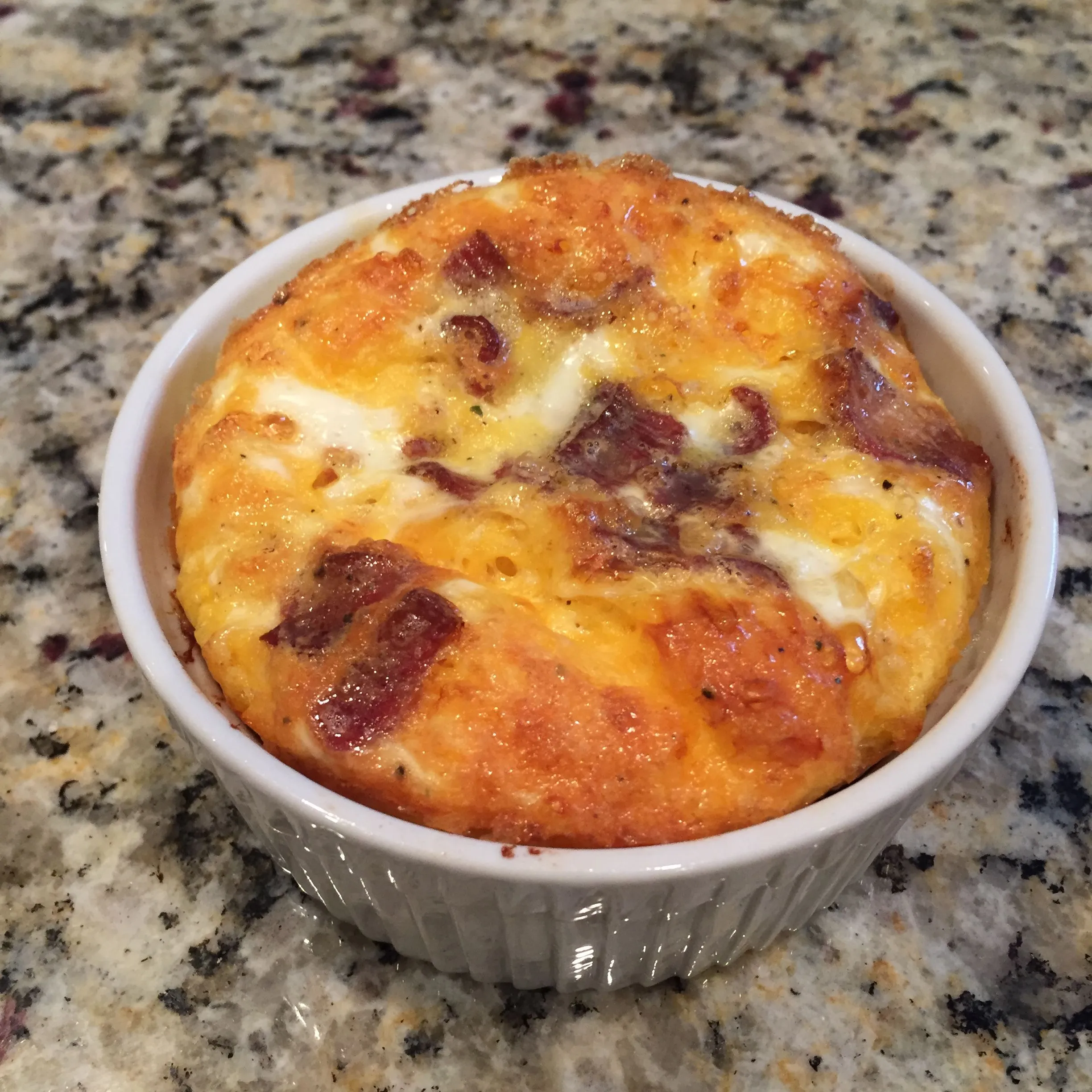 Cheddar Bacon and Scallion Souffle