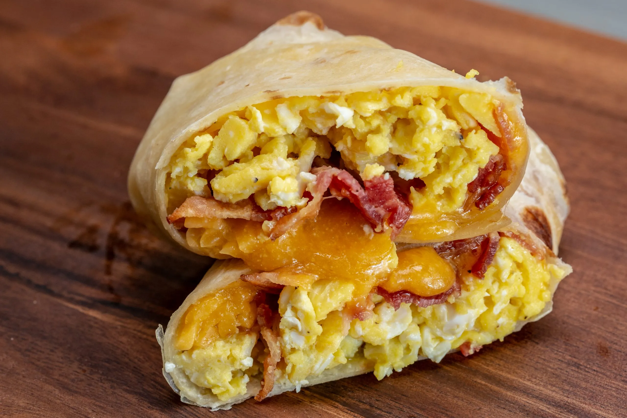 Cheese Fried Egg Wrap Breakfast Taco
