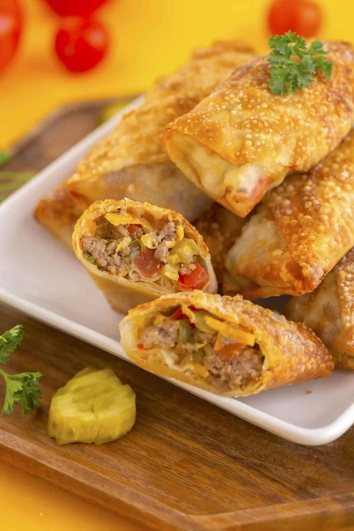 Cheeseburger Egg Rolls Air Fryer