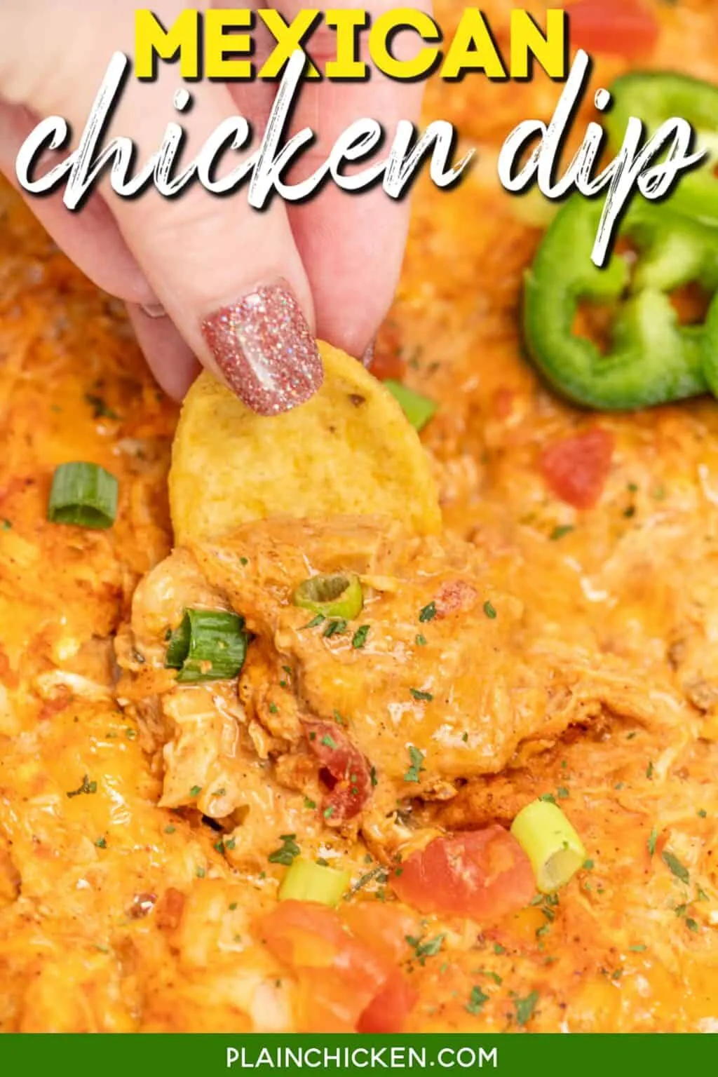Cheesy Baked Mexican Chicken Dip
