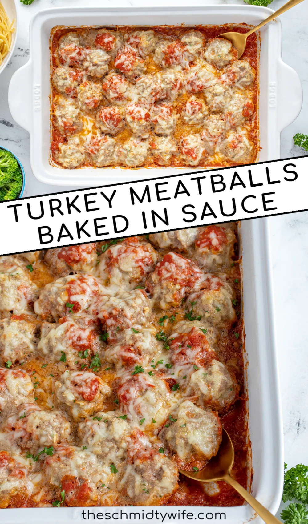 Cheesy Baked Turkey Meatballs in Marinara