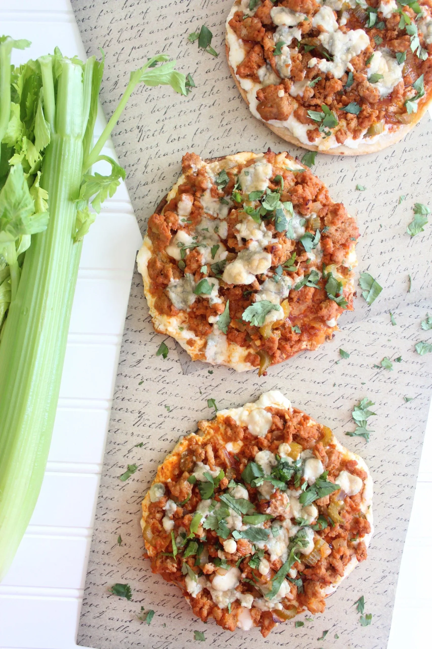 Cheesy Buffalo Turkey Grilled Flatbread