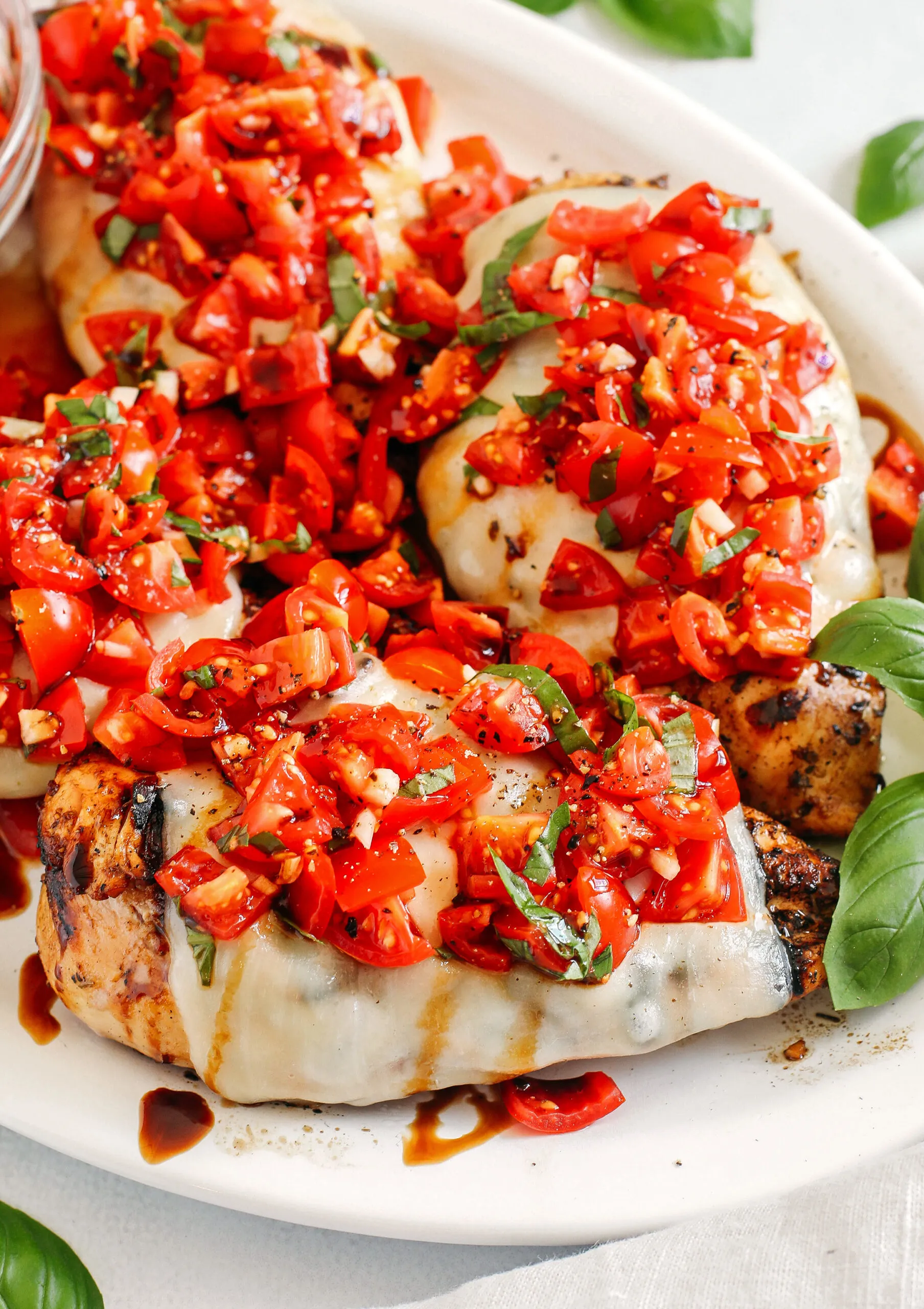Cheesy Lemon Chicken with Bruschetta Topping