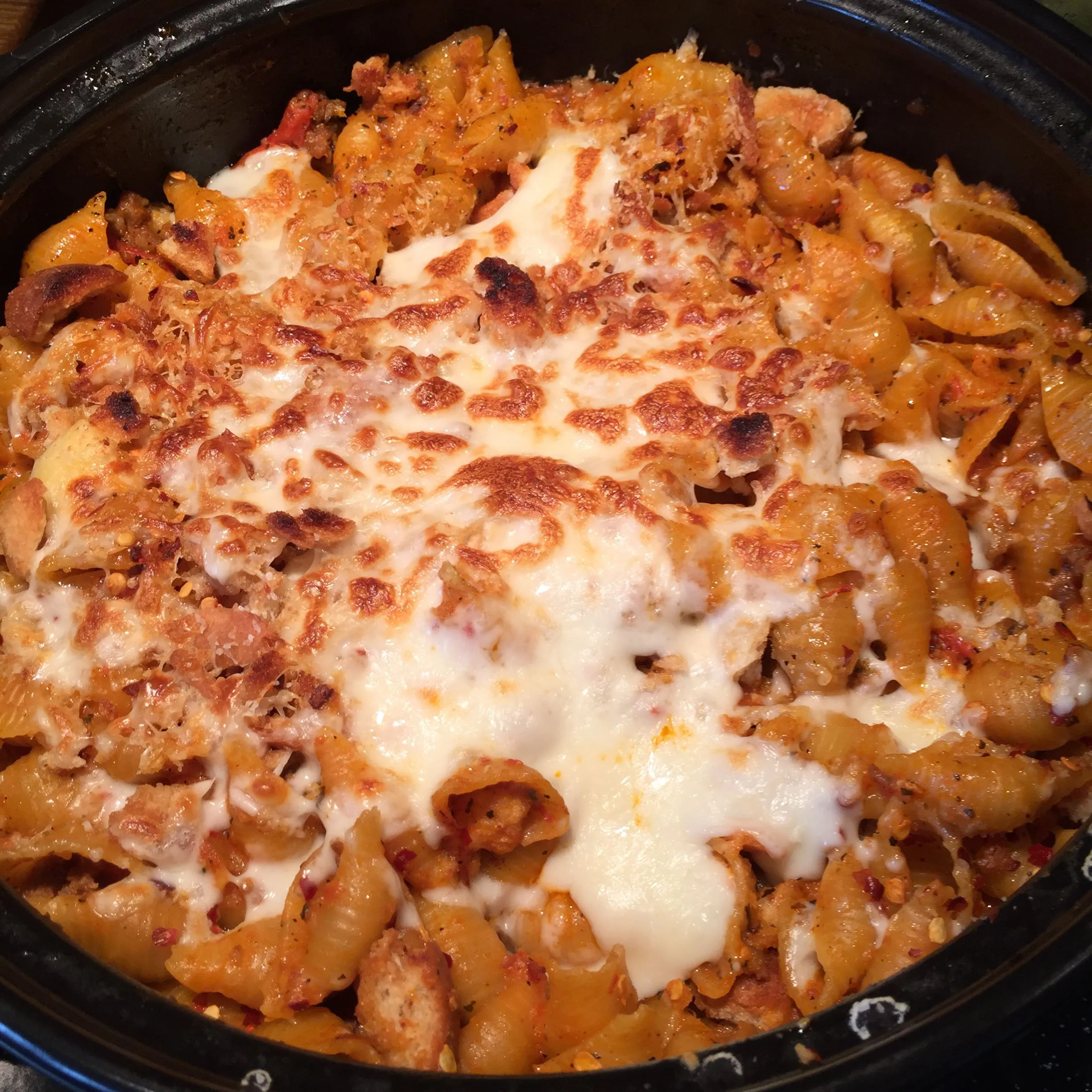 Cheesy Shells and Italian Sausage