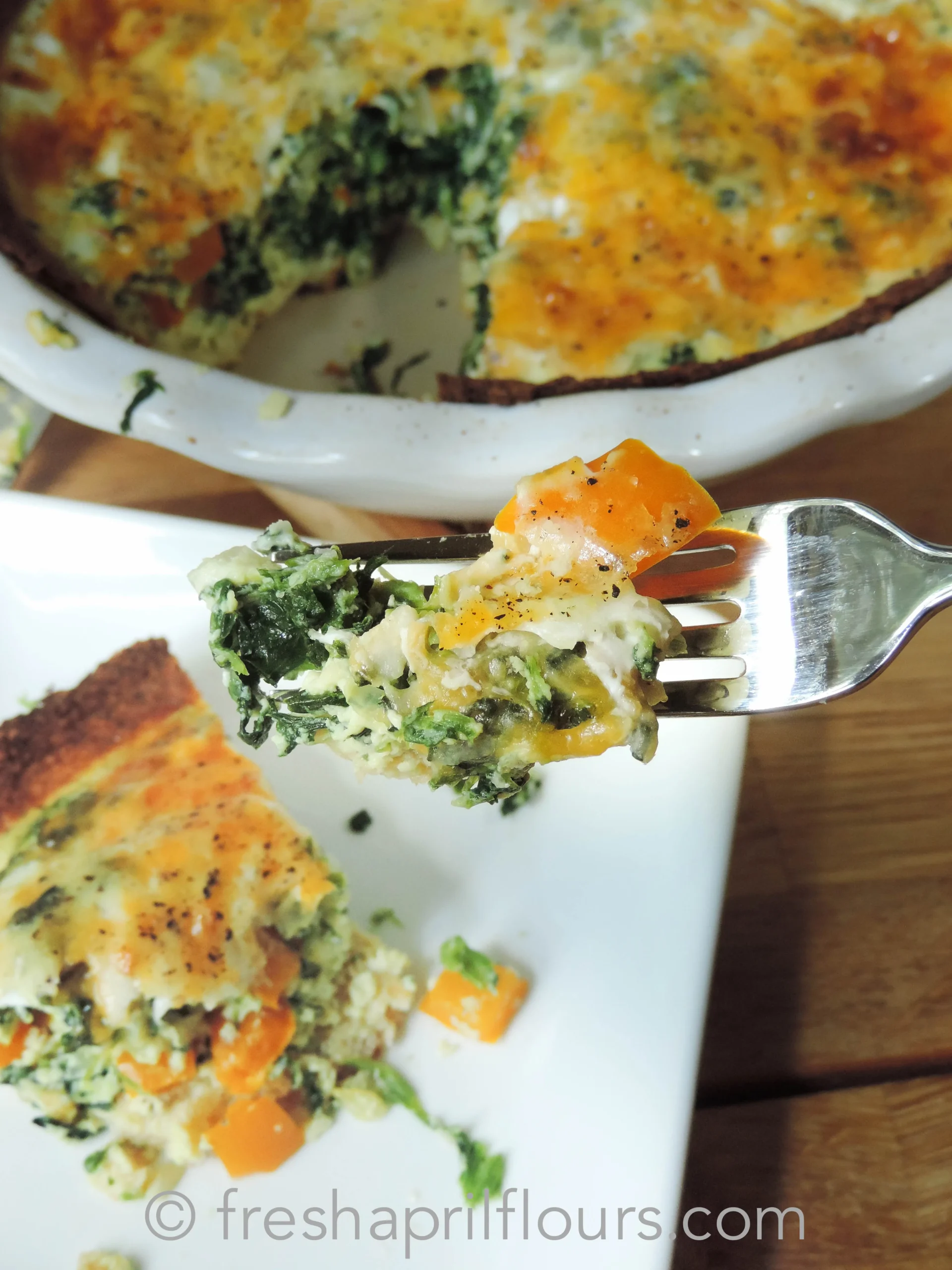 Cheesy Vegetable Quiche with Cauliflower Crust