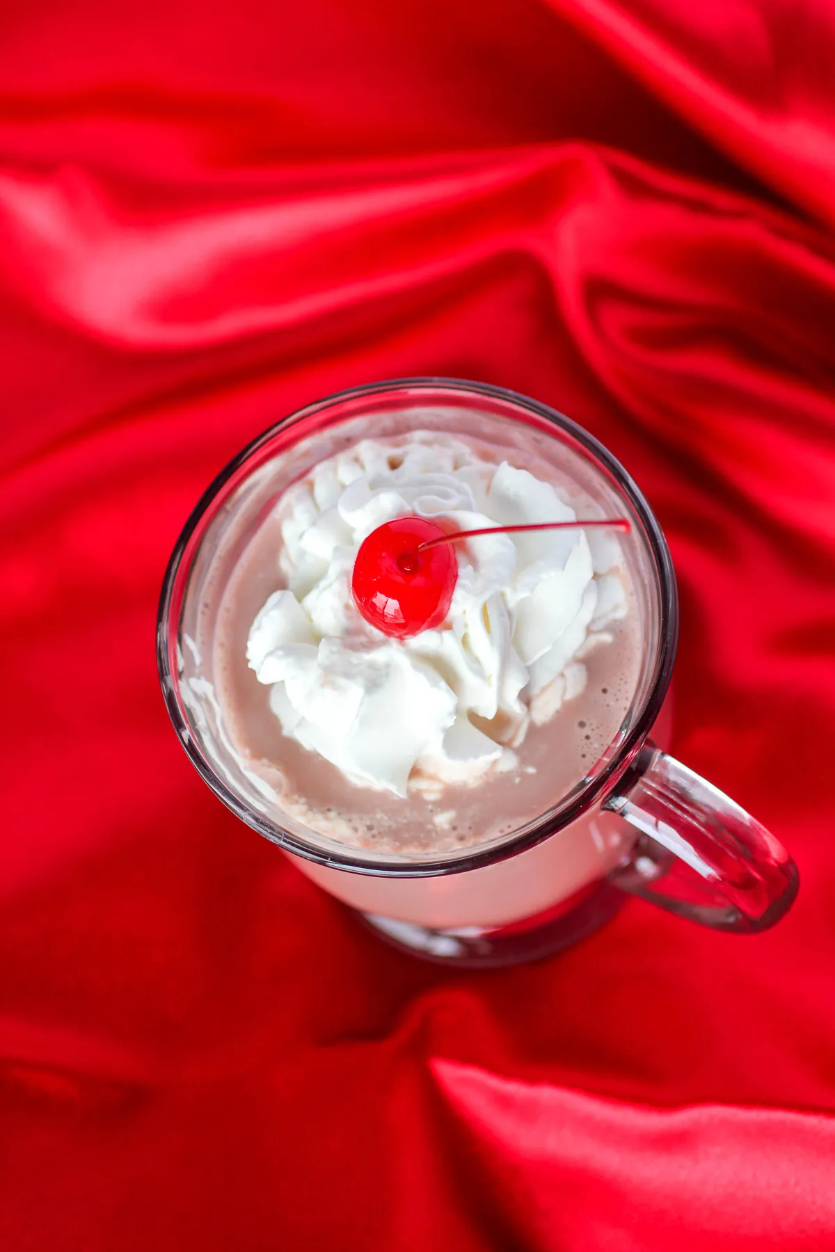 Cherry Cordial and Mint Truffle Kiss Hot Chocolate with Marshmallow Whipped Cream