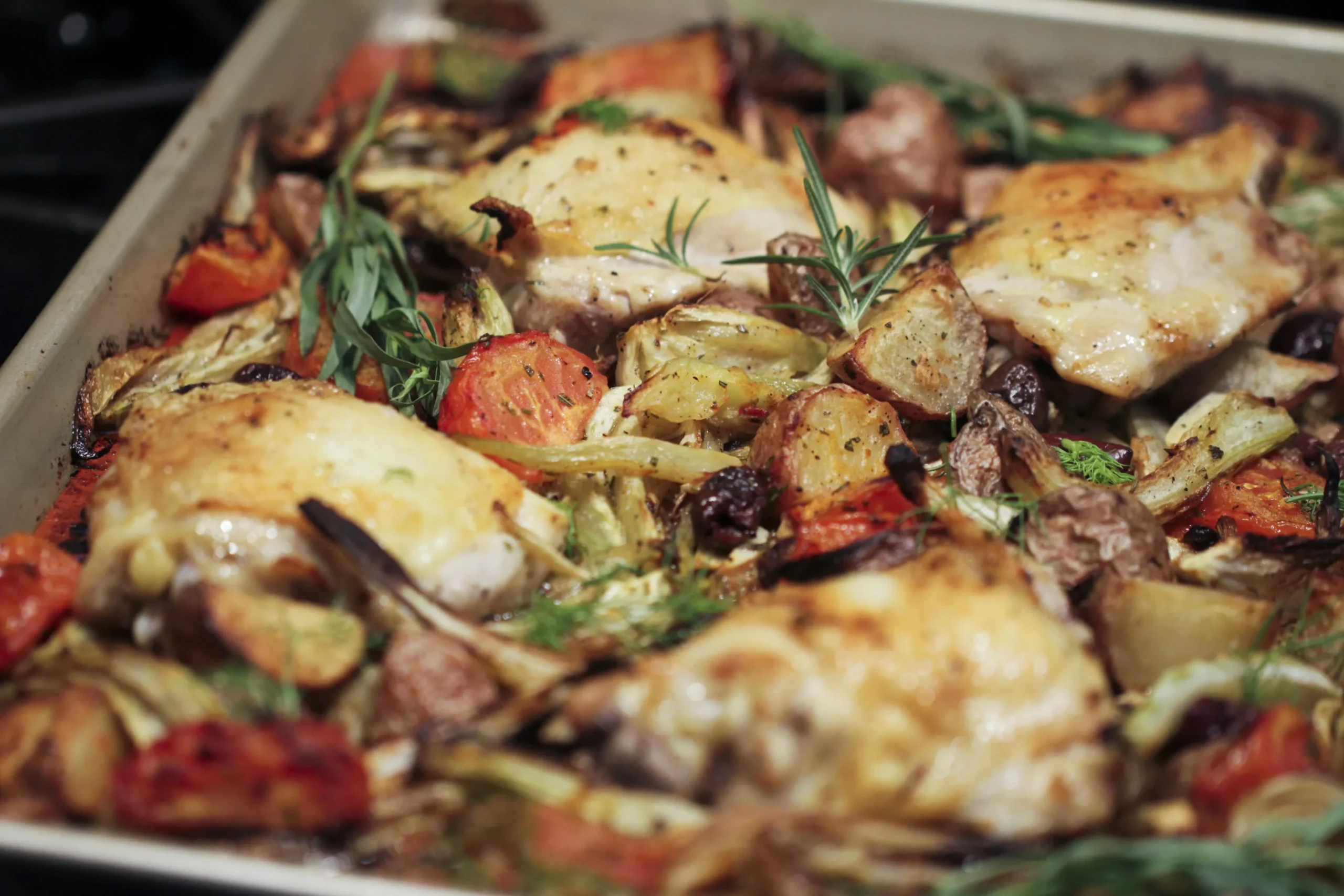 Chicken Baked with Fennel Potatoes
