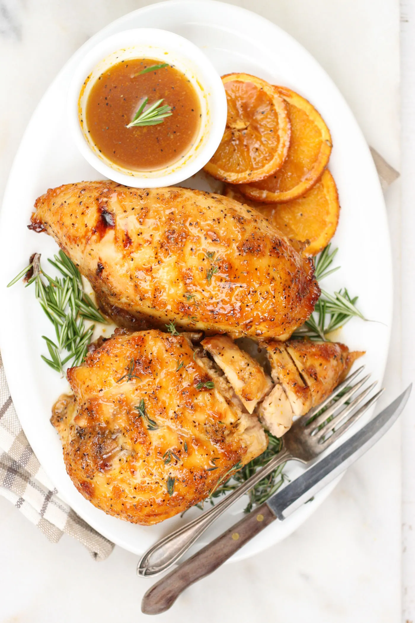 Chicken Breasts with Orange Glaze for Two