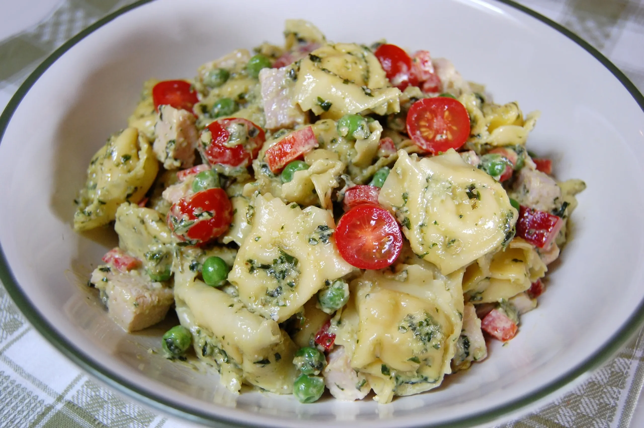 Chicken Cheese Tortellini with Pesto