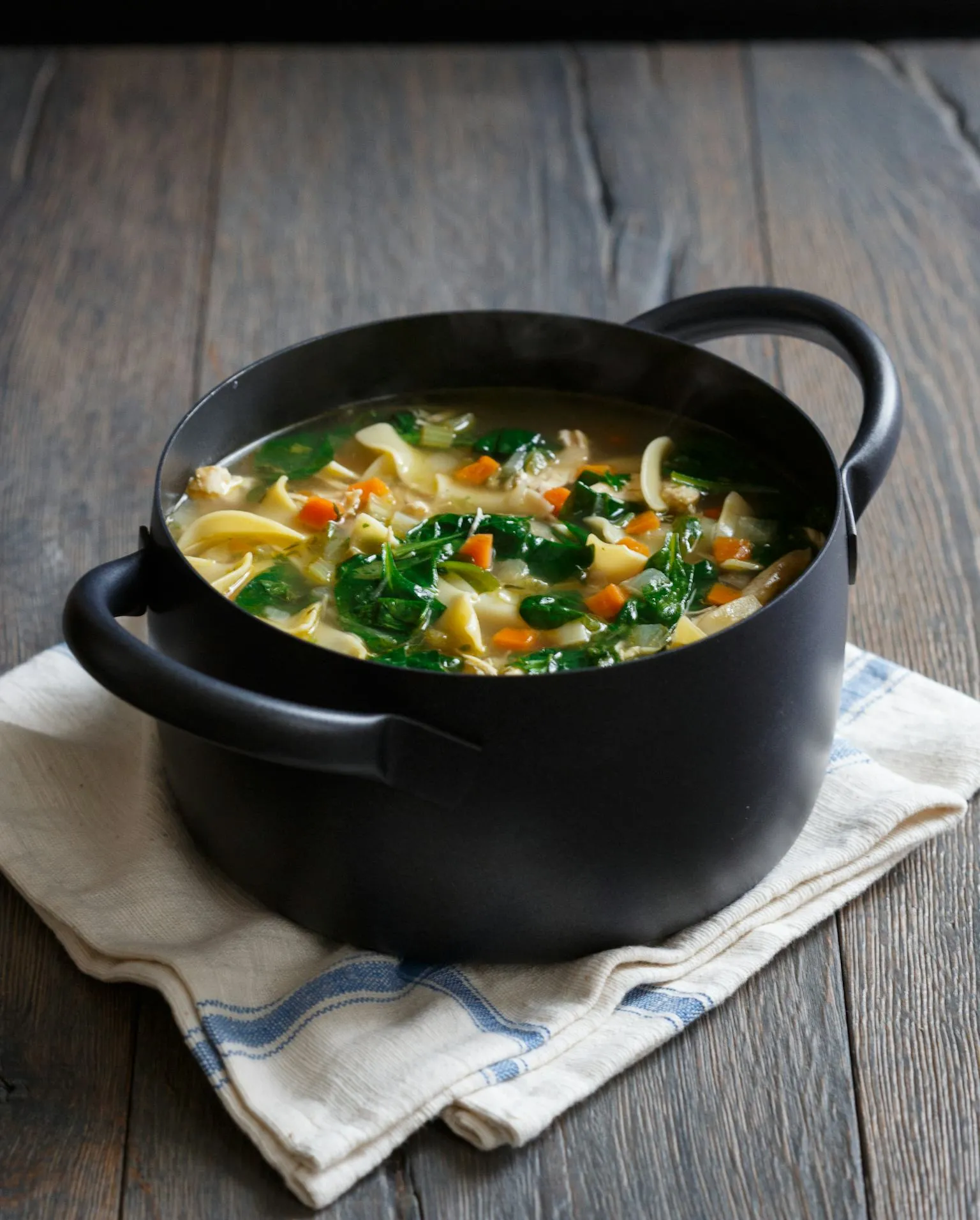 Chicken Corn Soup with Spinach