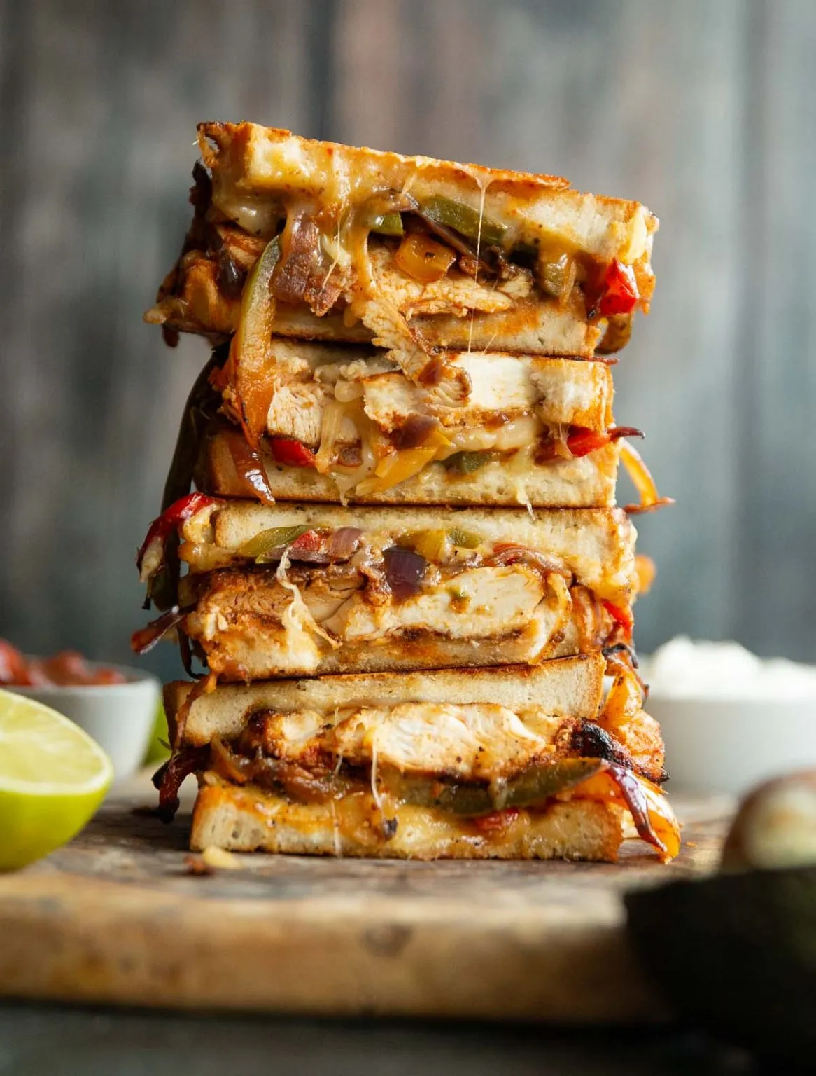 Chicken Fajita Grilled Cheese Sandwich