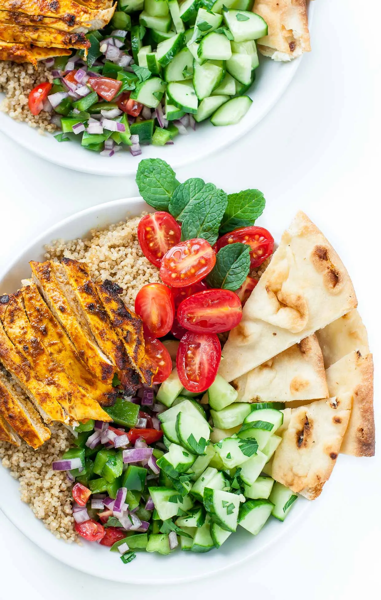 Chicken Shawarma Quinoa Tabbouleh Salad Bowls