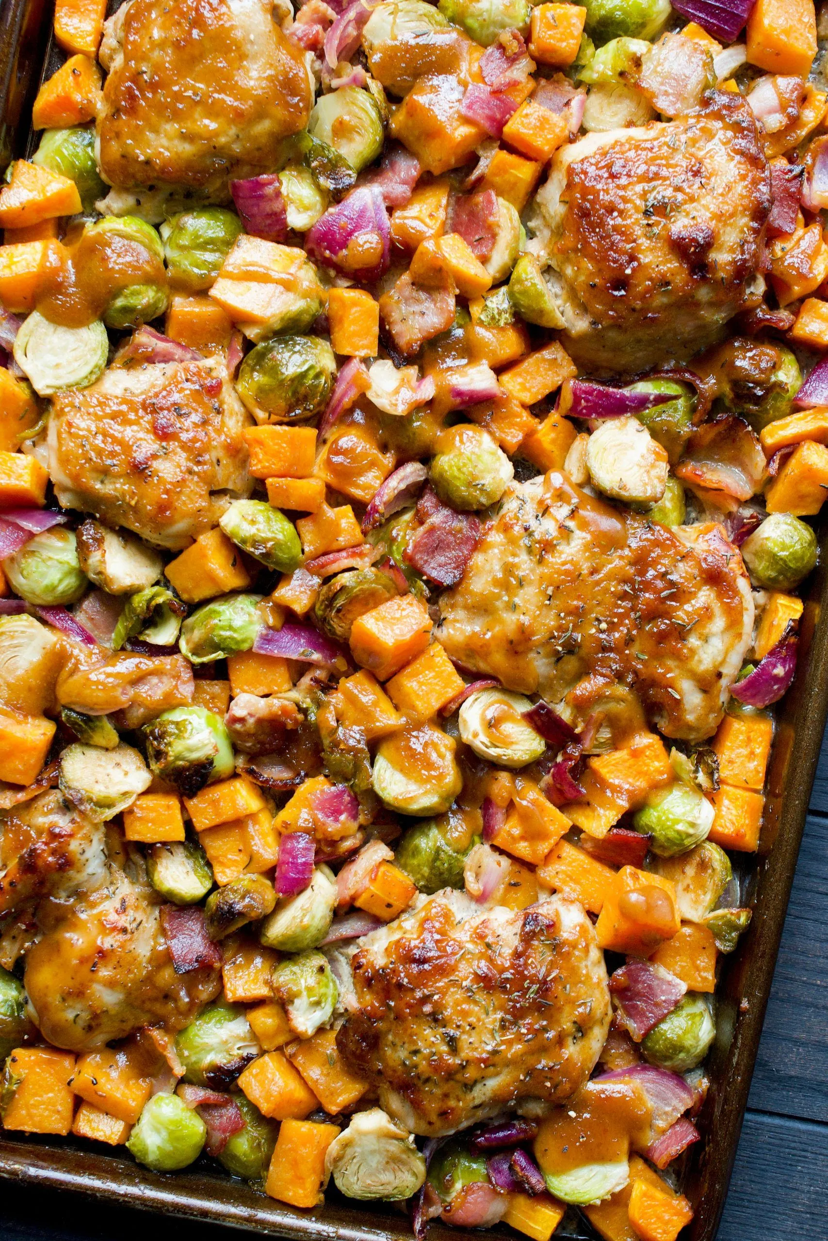 Chicken Skillet with Brussels and Squash
