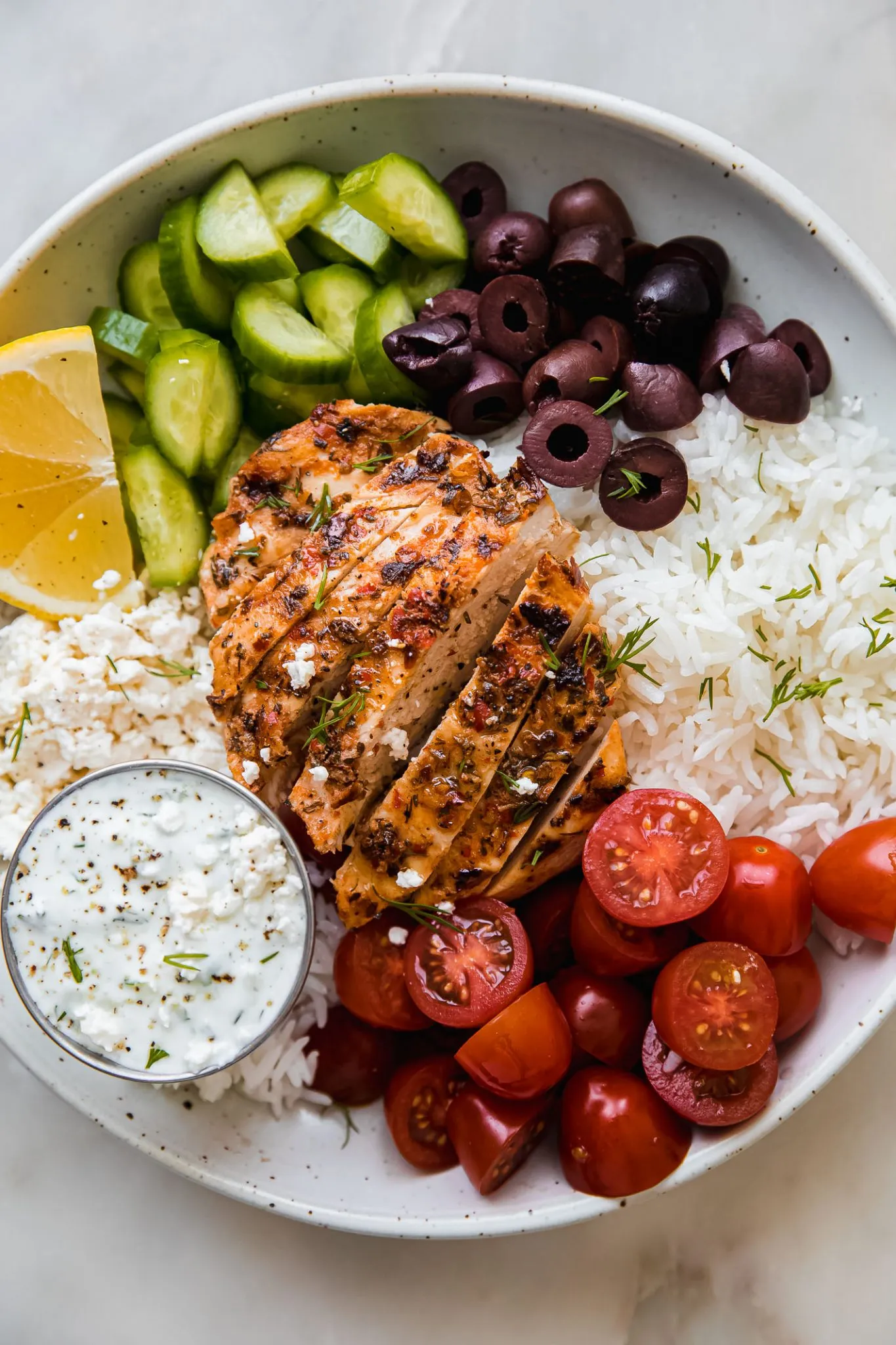 Chicken Tzatziki Rice Bowls