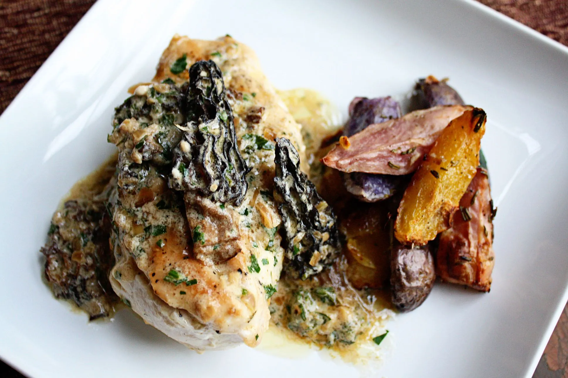 Chicken with Morels and Veggies