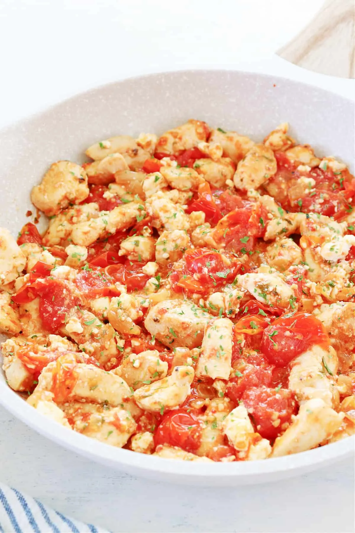 Chicken with Tomatoes, Basil, and Feta