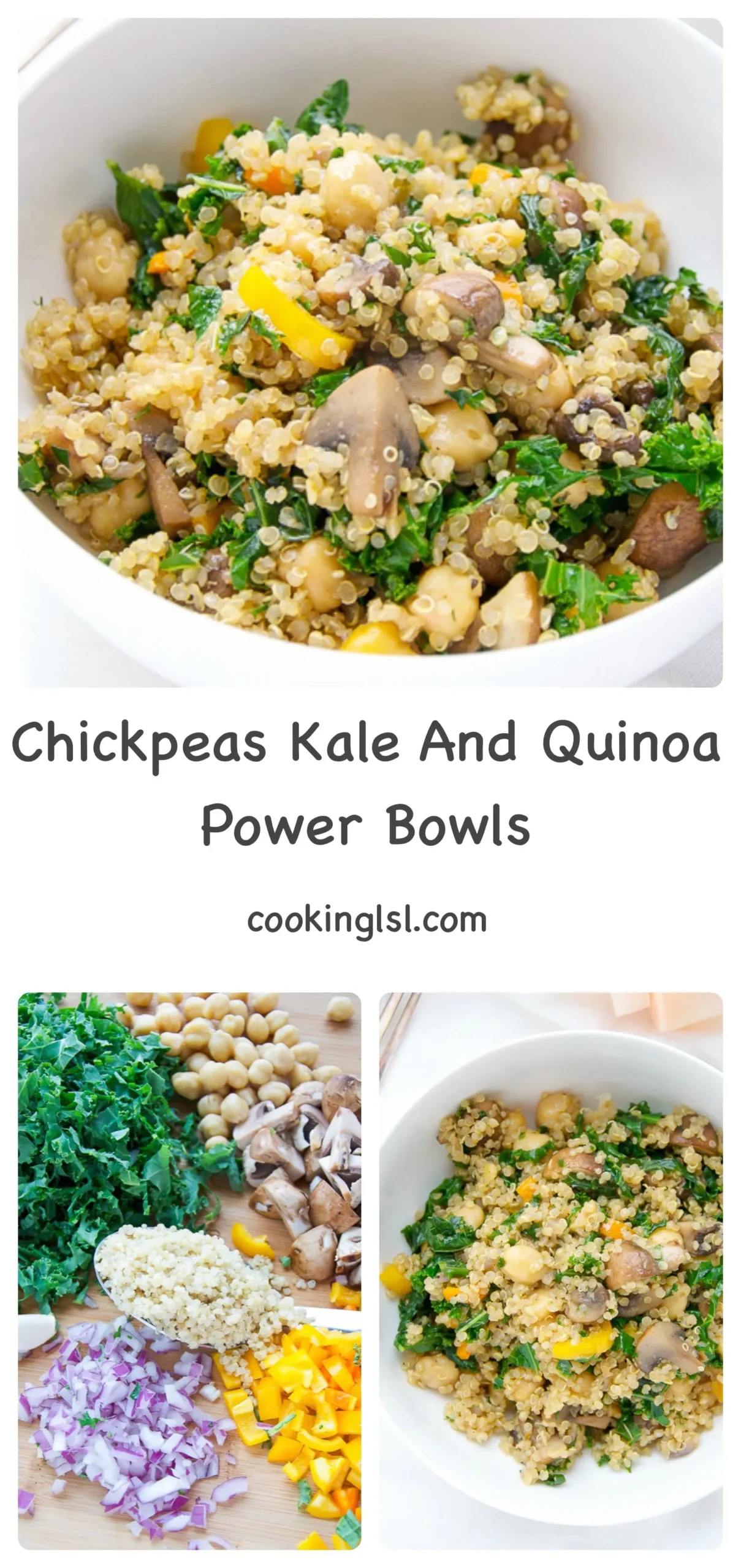 Chickpeas Kale and Quinoa Power Bowls