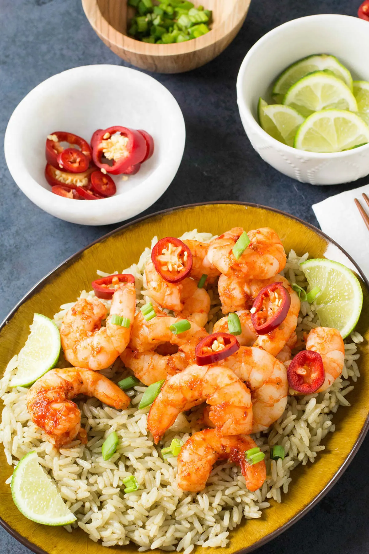 Chili Garlic Shrimp with Thai Lime Rice