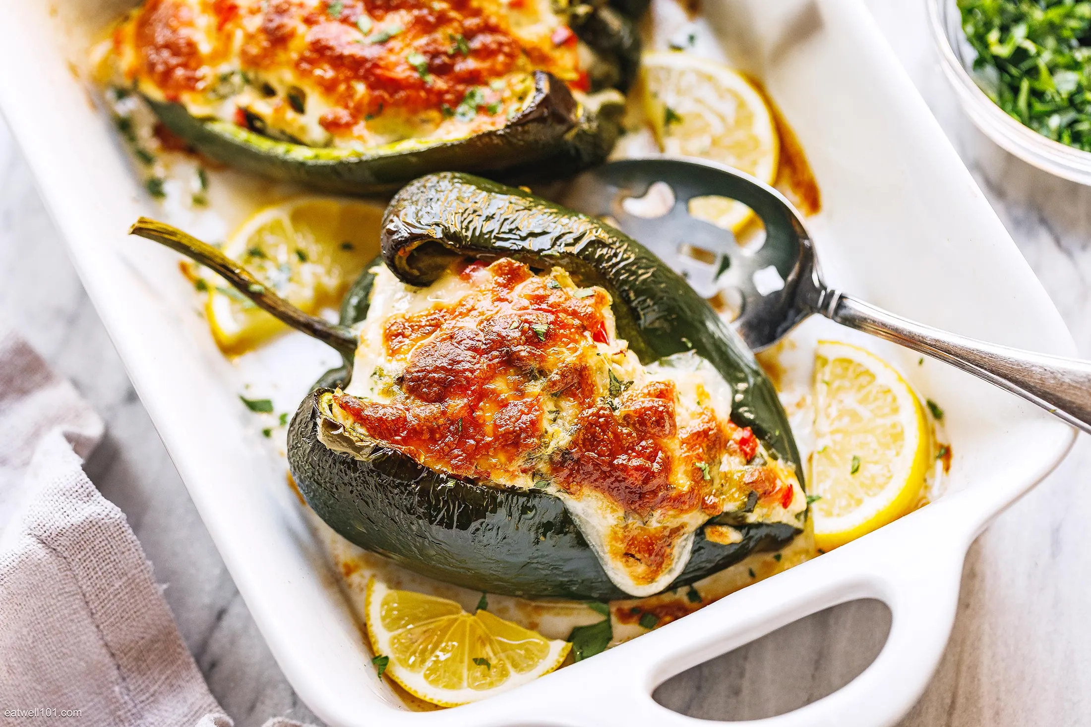 Chilies Rellenos Stuffed with Herbed Chevre