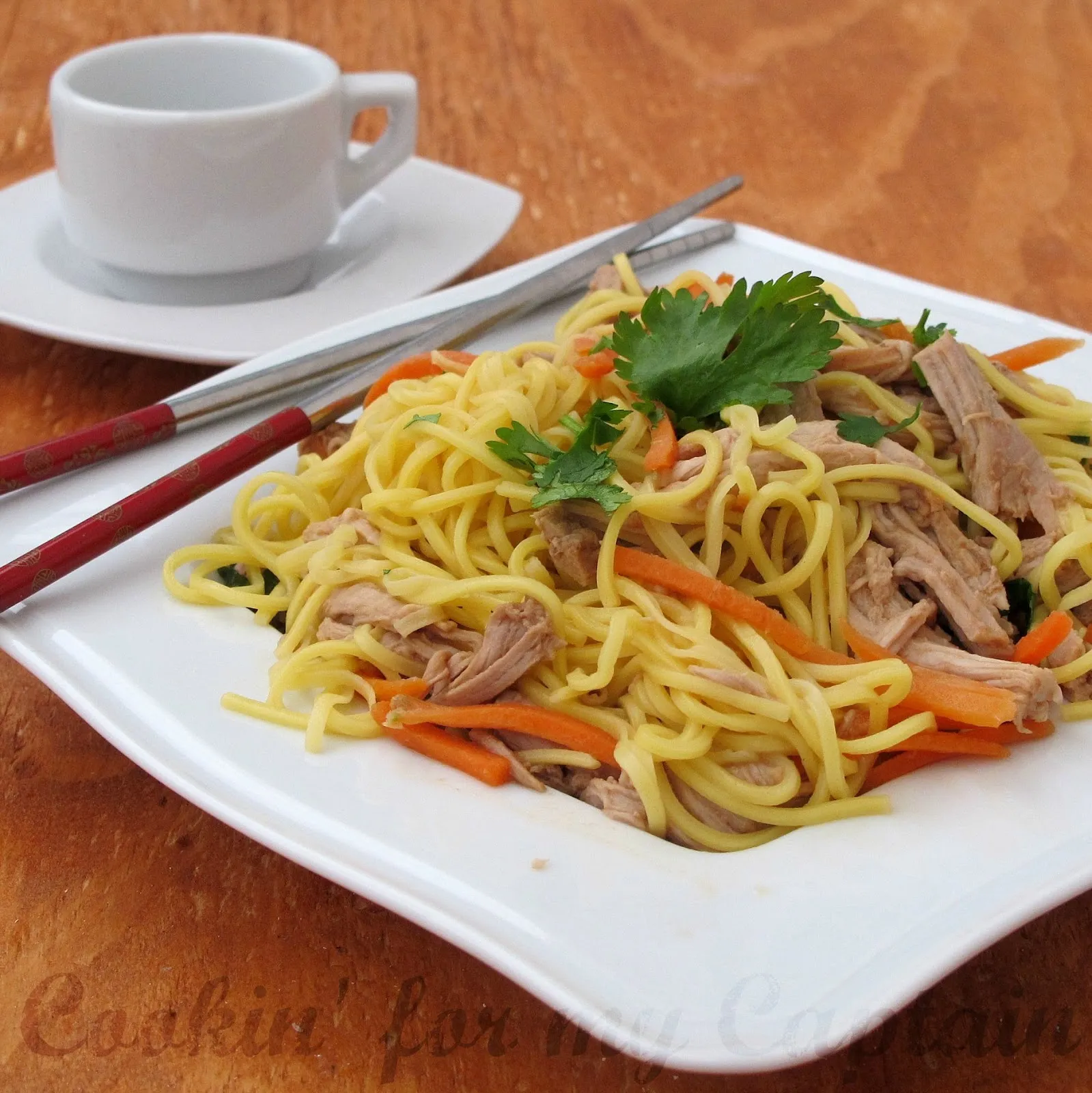 Chinese Pork Tenderloin with Garlic Sauced Noodles