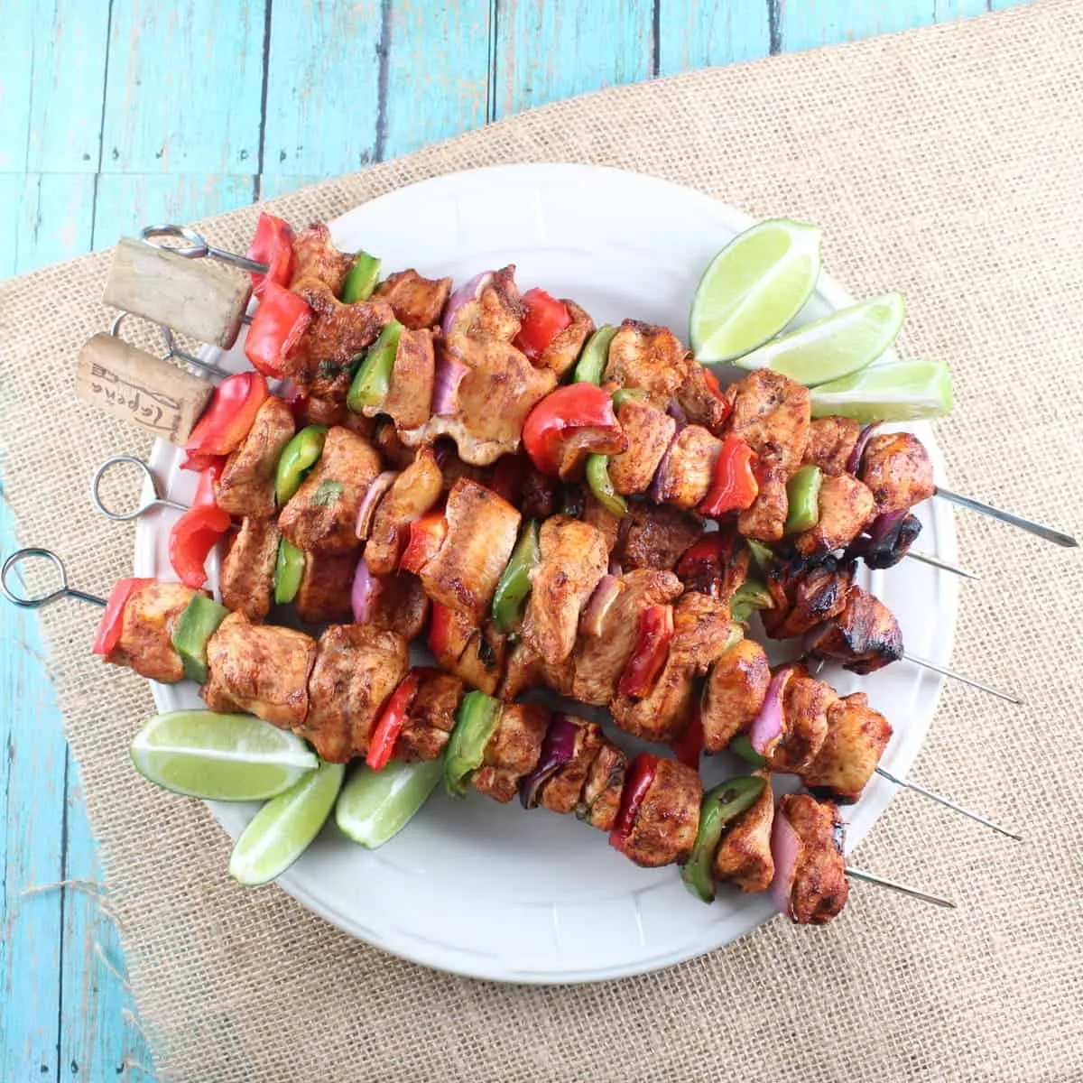 Chipotle Lime Chicken Fajita Skewers