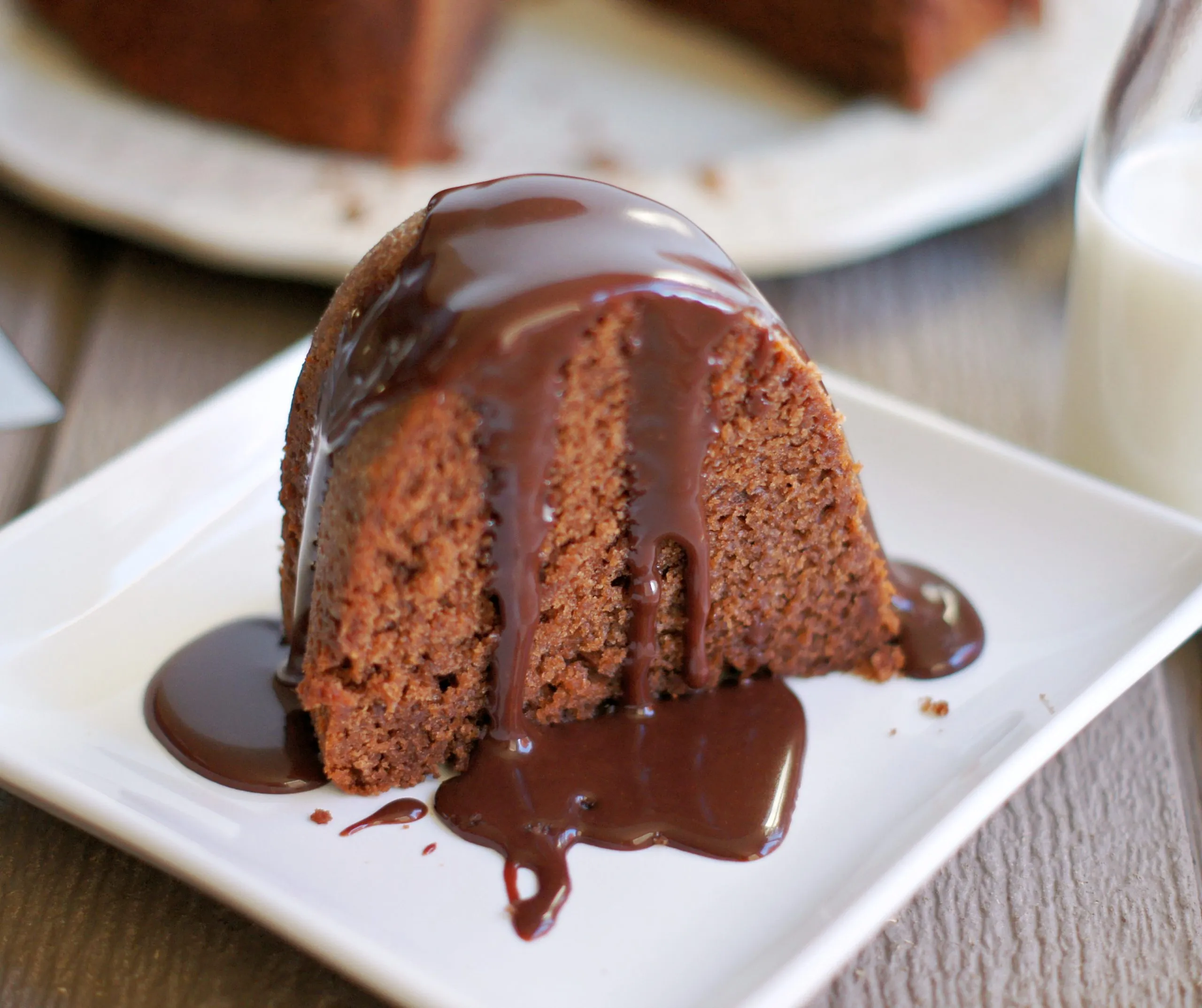 Chocolate Cake with Fudge Sauce