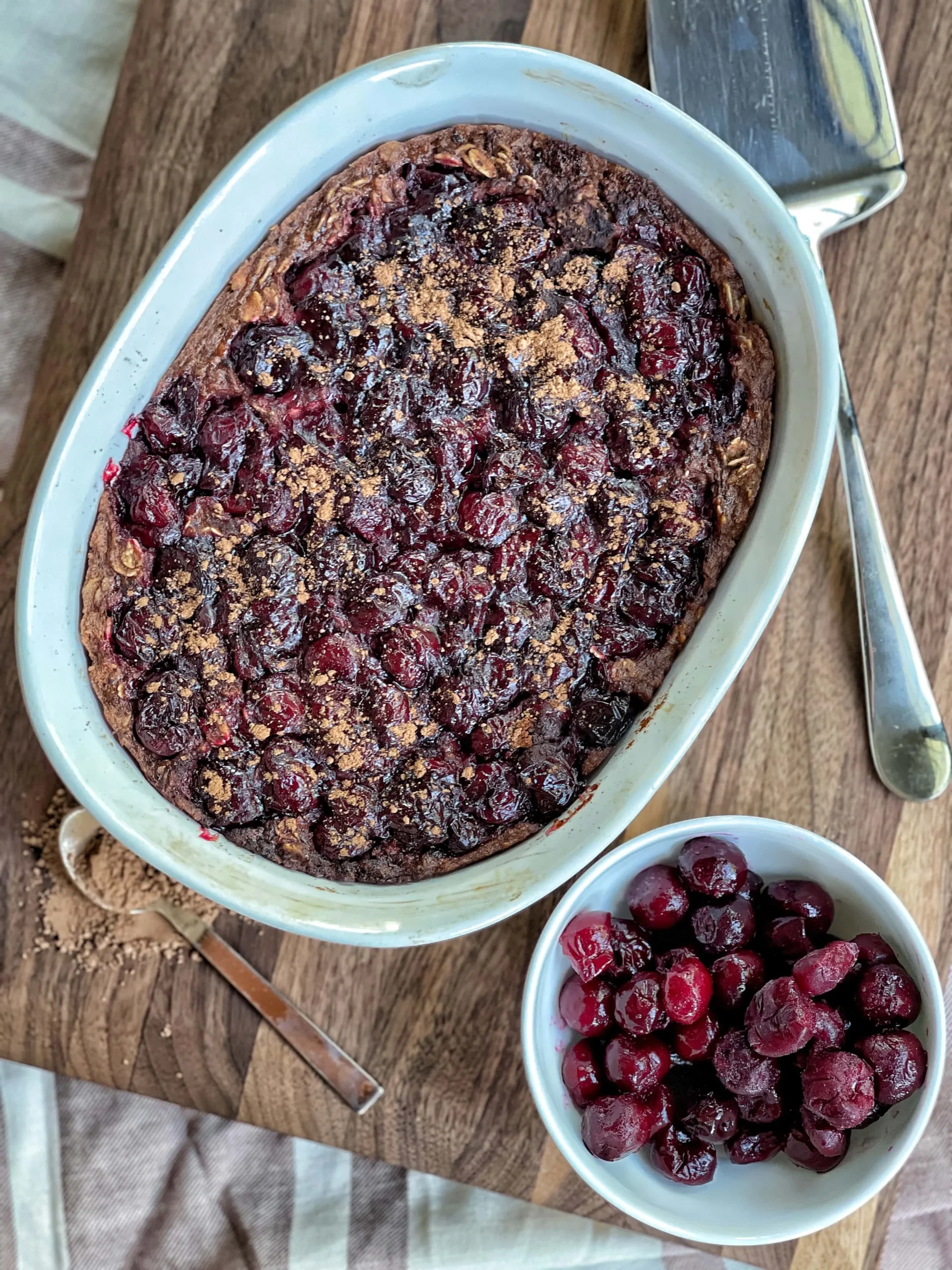 Chocolate Cherry Baked Oats