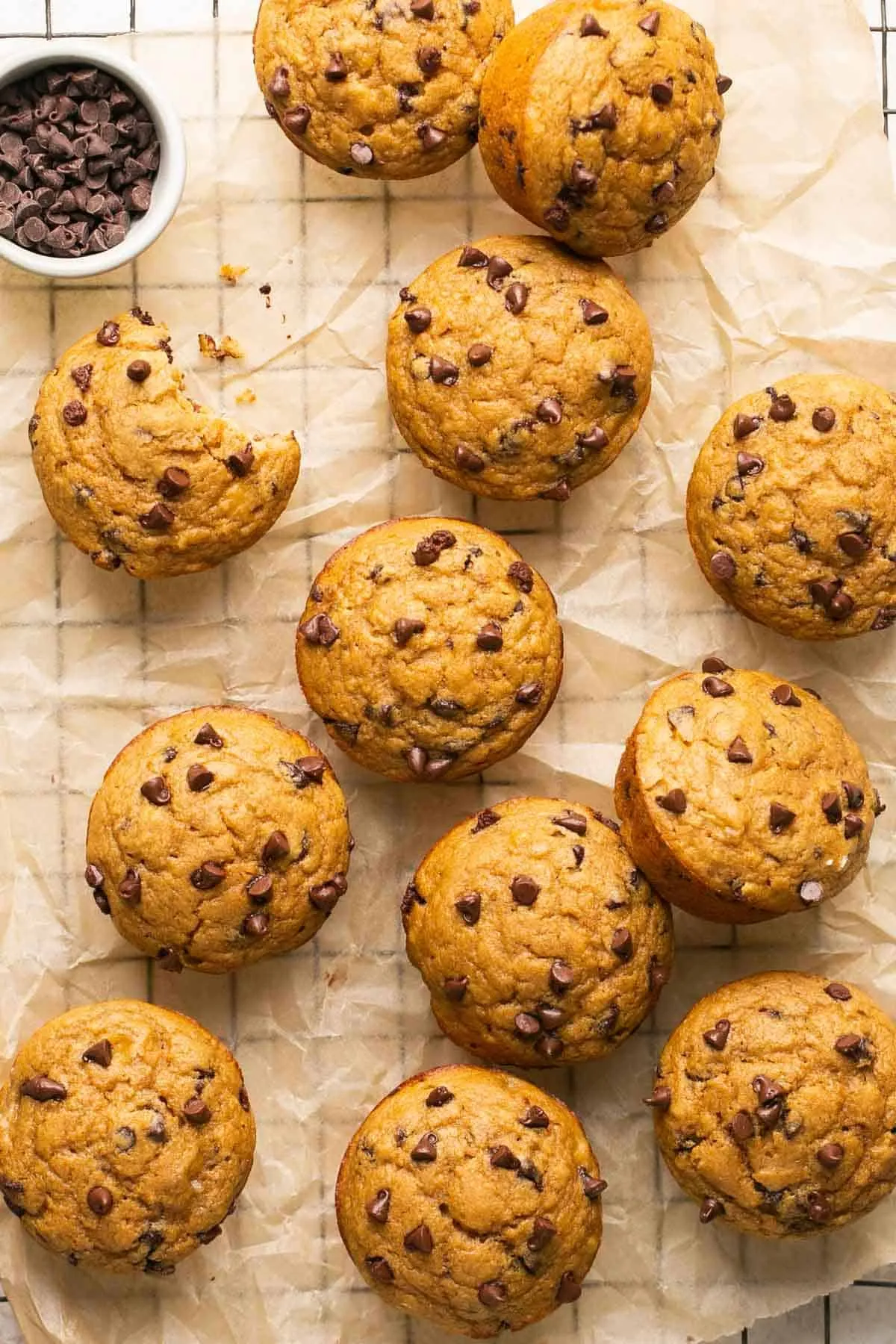 Chocolate Chip Pancake Mix Mini Muffins