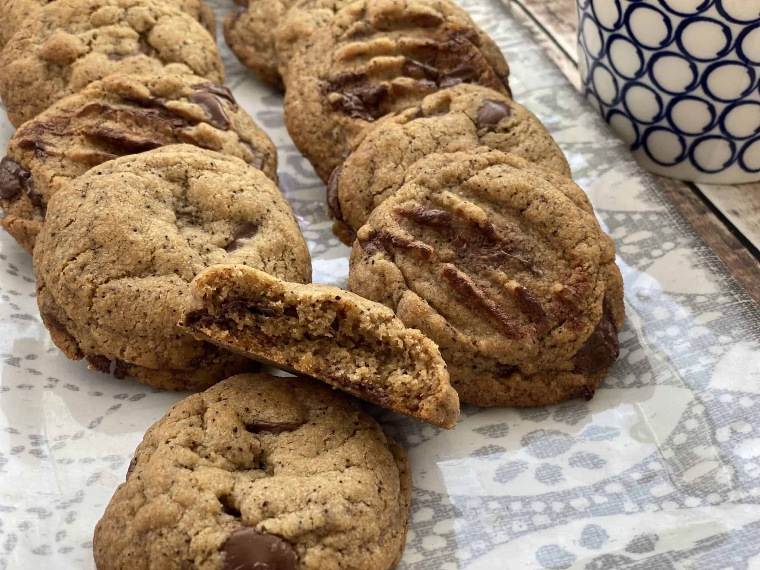 Chocolate Chocolate Chip Cookies with Mocha Cream Filling