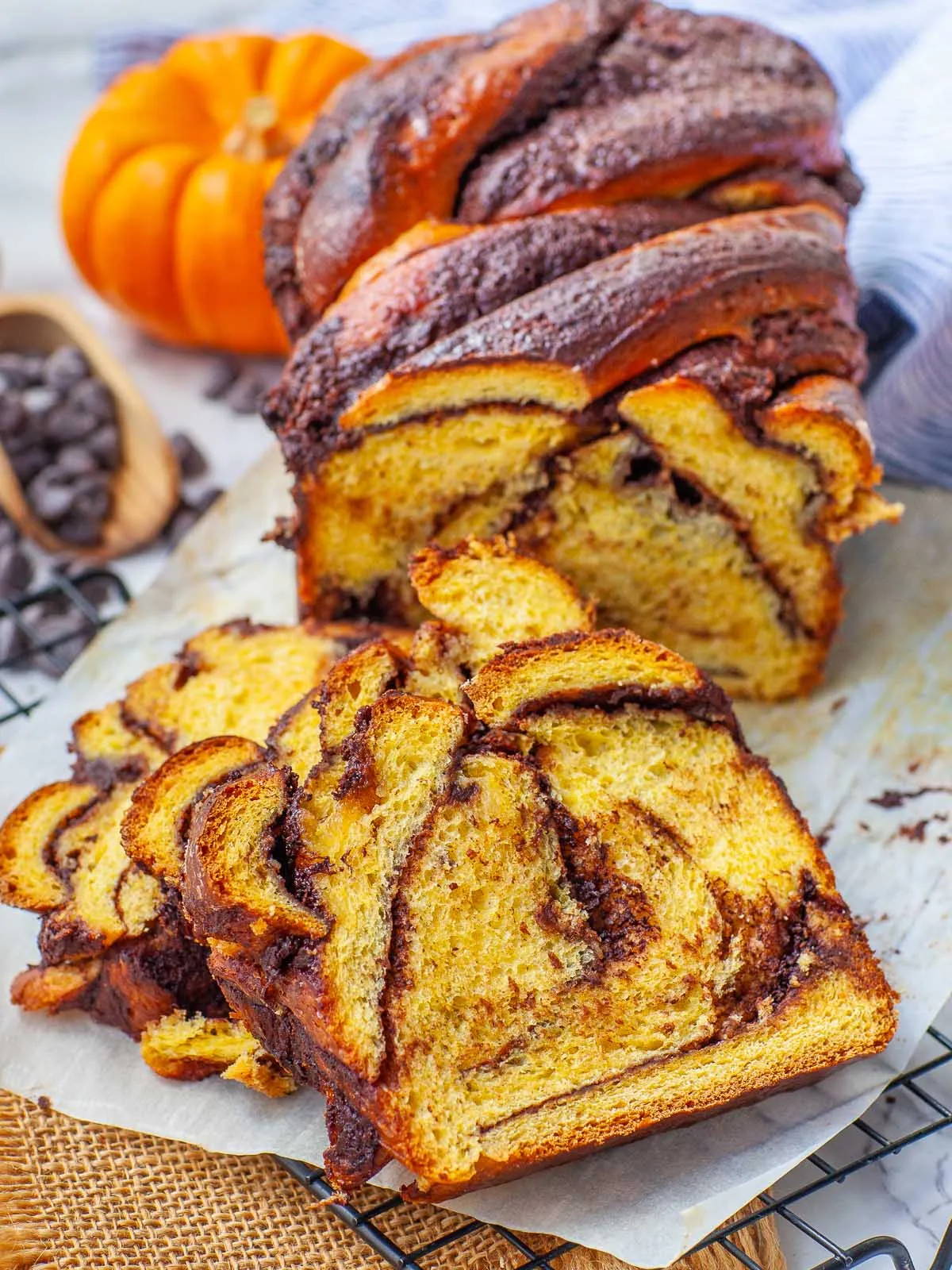 Chocolate Chunk Pumpkin Babka