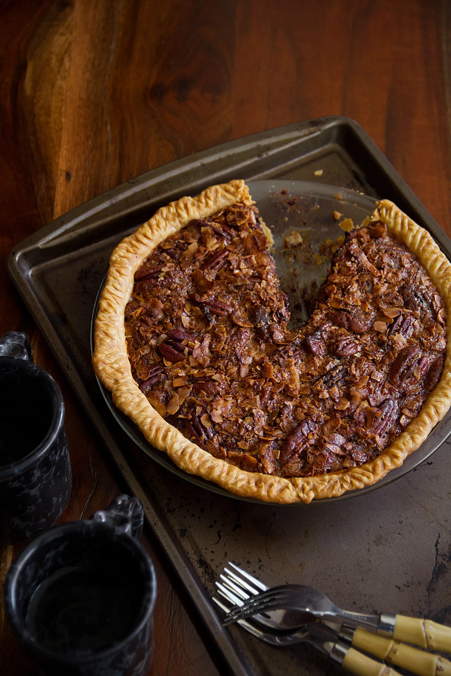 Chocolate Coconut Pecan Pie