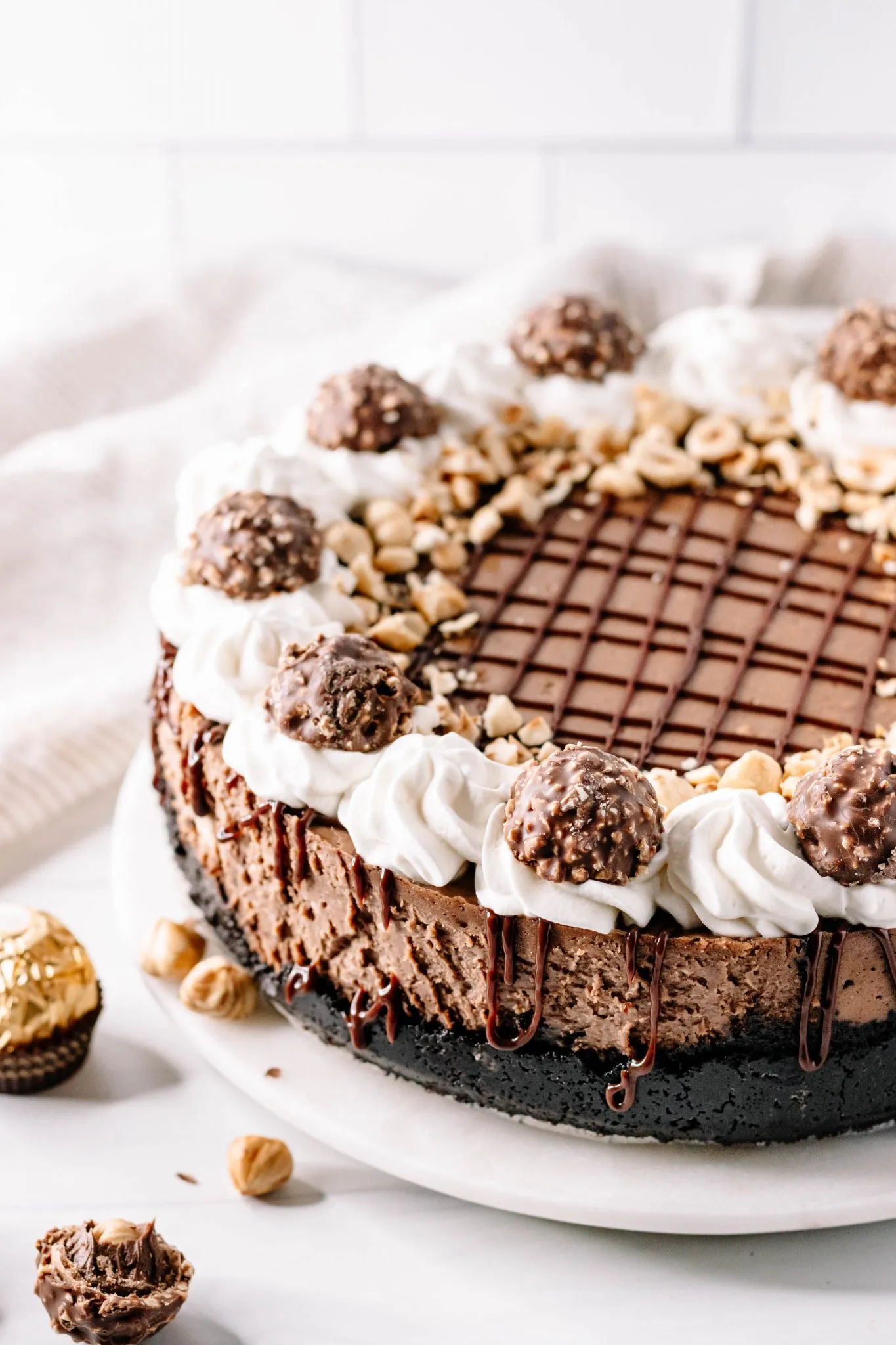 Chocolate Covered Hazelnut Cheesecake Bites