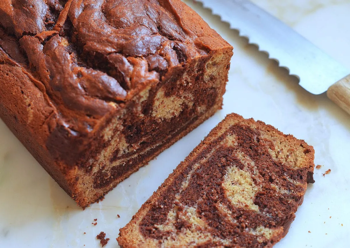 Chocolate Marbled Banana Bread