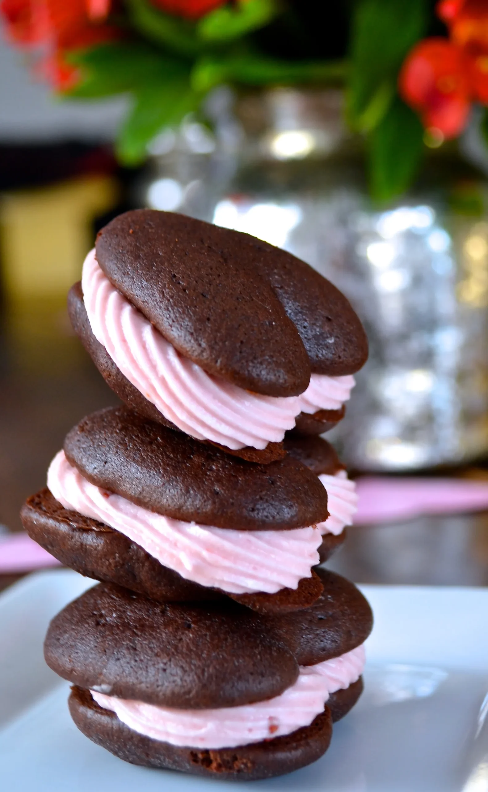 Chocolate Raspberry Whoopie Pies