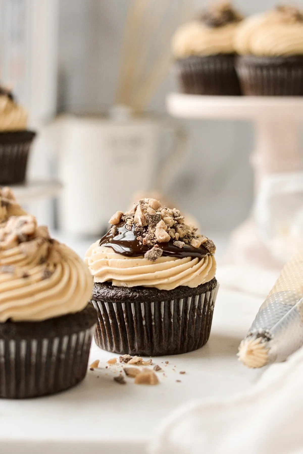 Chocolate Toffee Truffle Cupcakes
