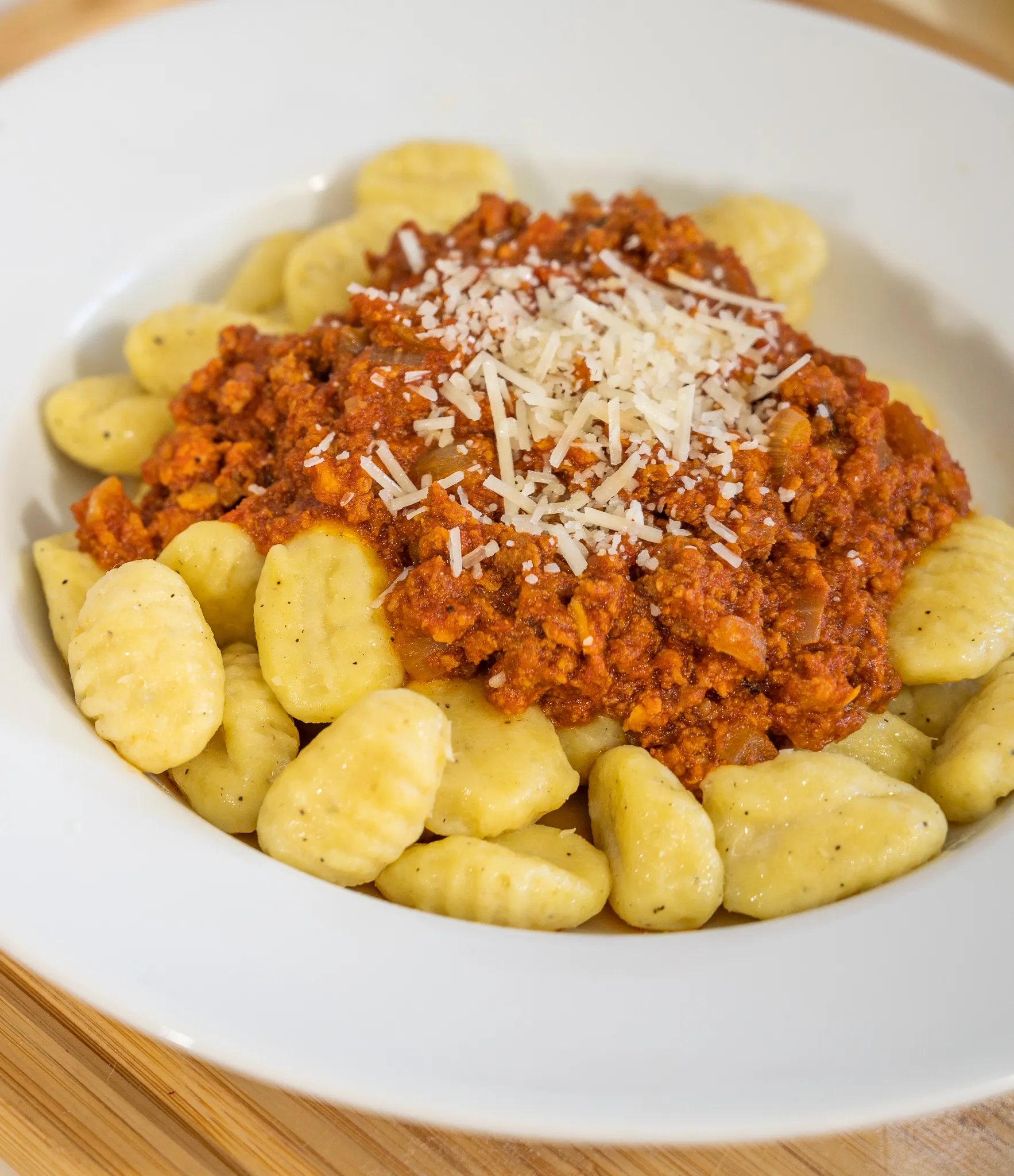 Chorizo Bolognese with Capers and Burrata