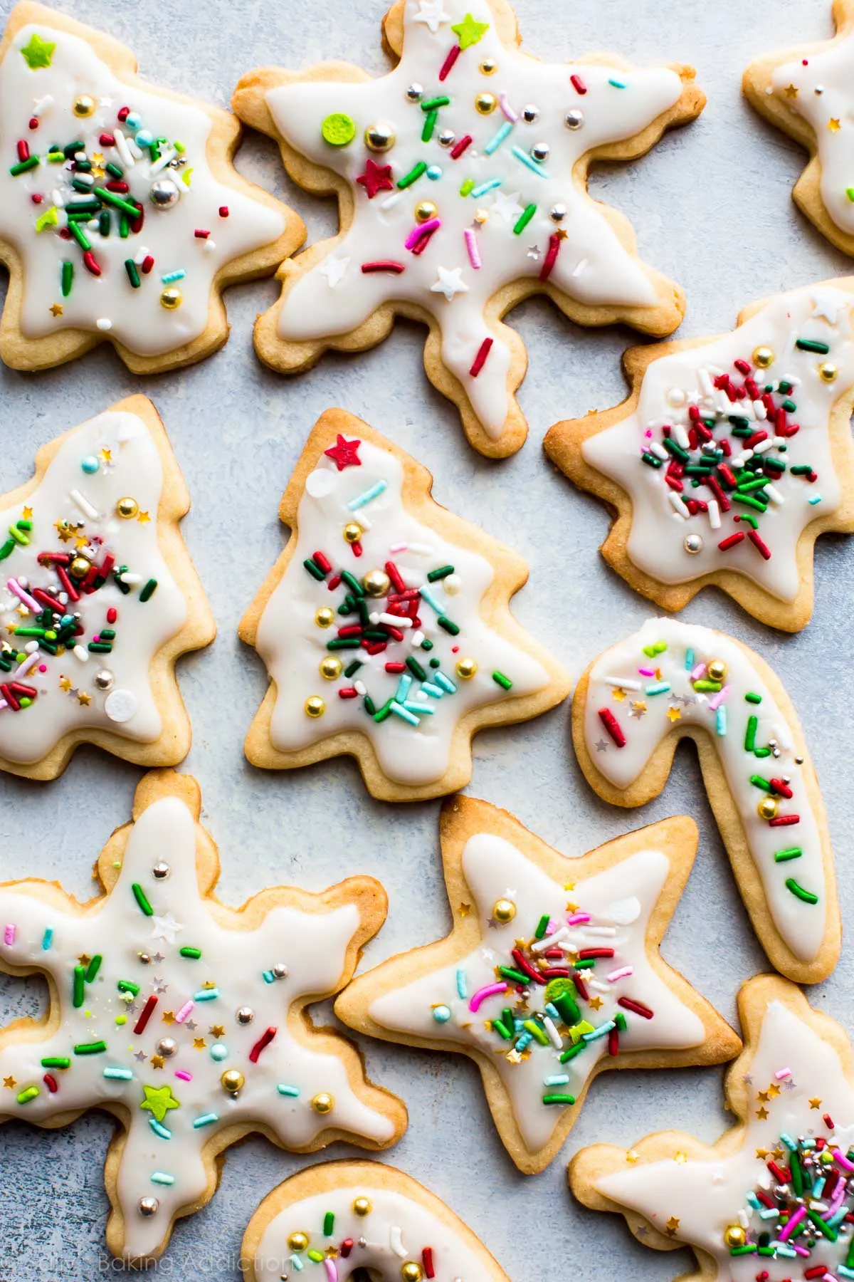 Christmas Cookies with Rose Water Icing