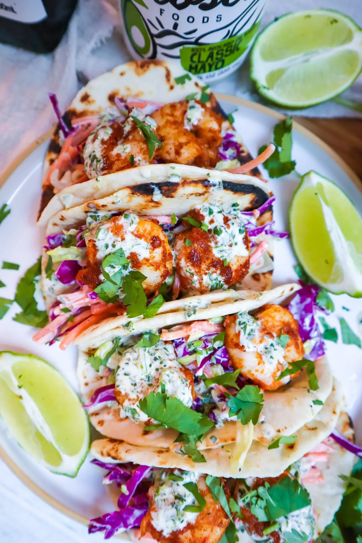 Cilantro Lime Slaw Shrimp Tacos