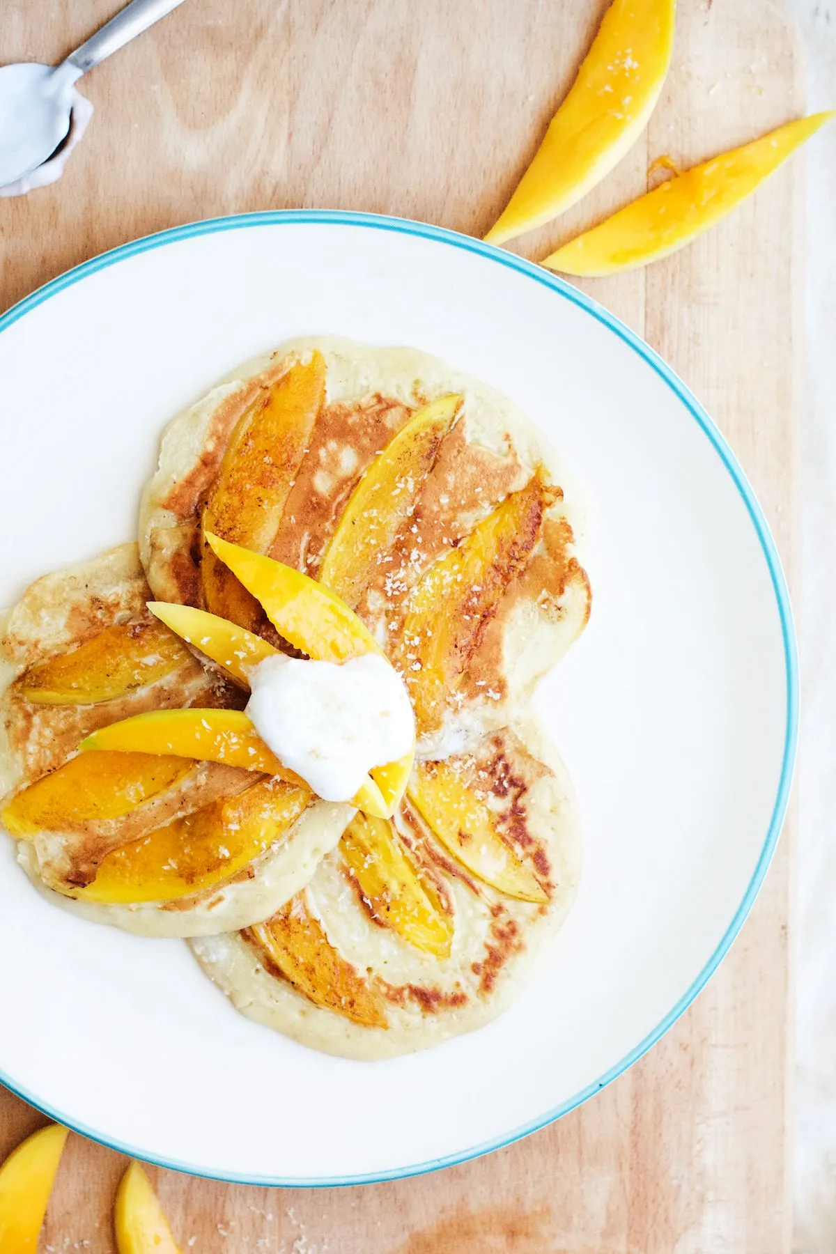 Coconut Cream Mango Pancakes