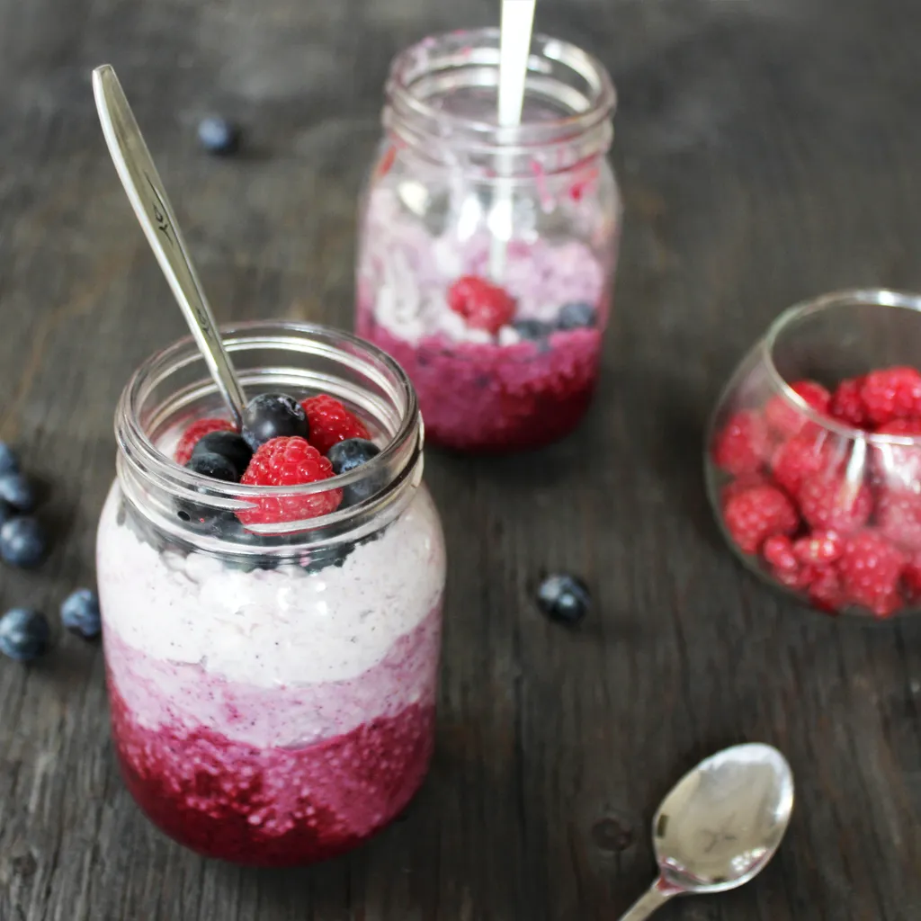 Coconut Yogurt and Berry Chia Pudding Swirl