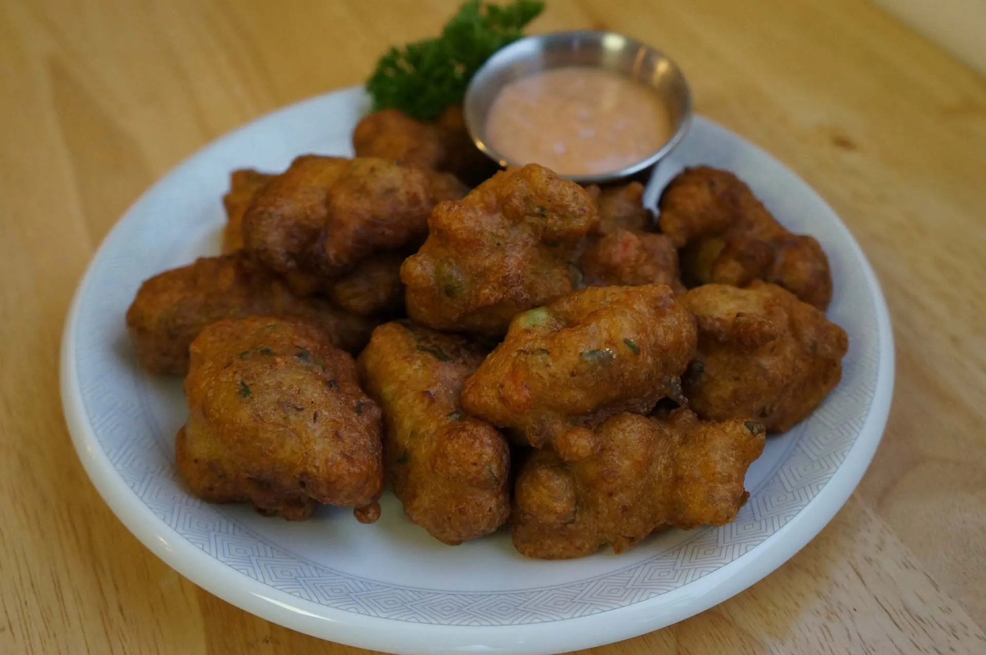 Cornelia AMNH Spicy Indian Conch Snail and Volcanic Shrimp Fritters