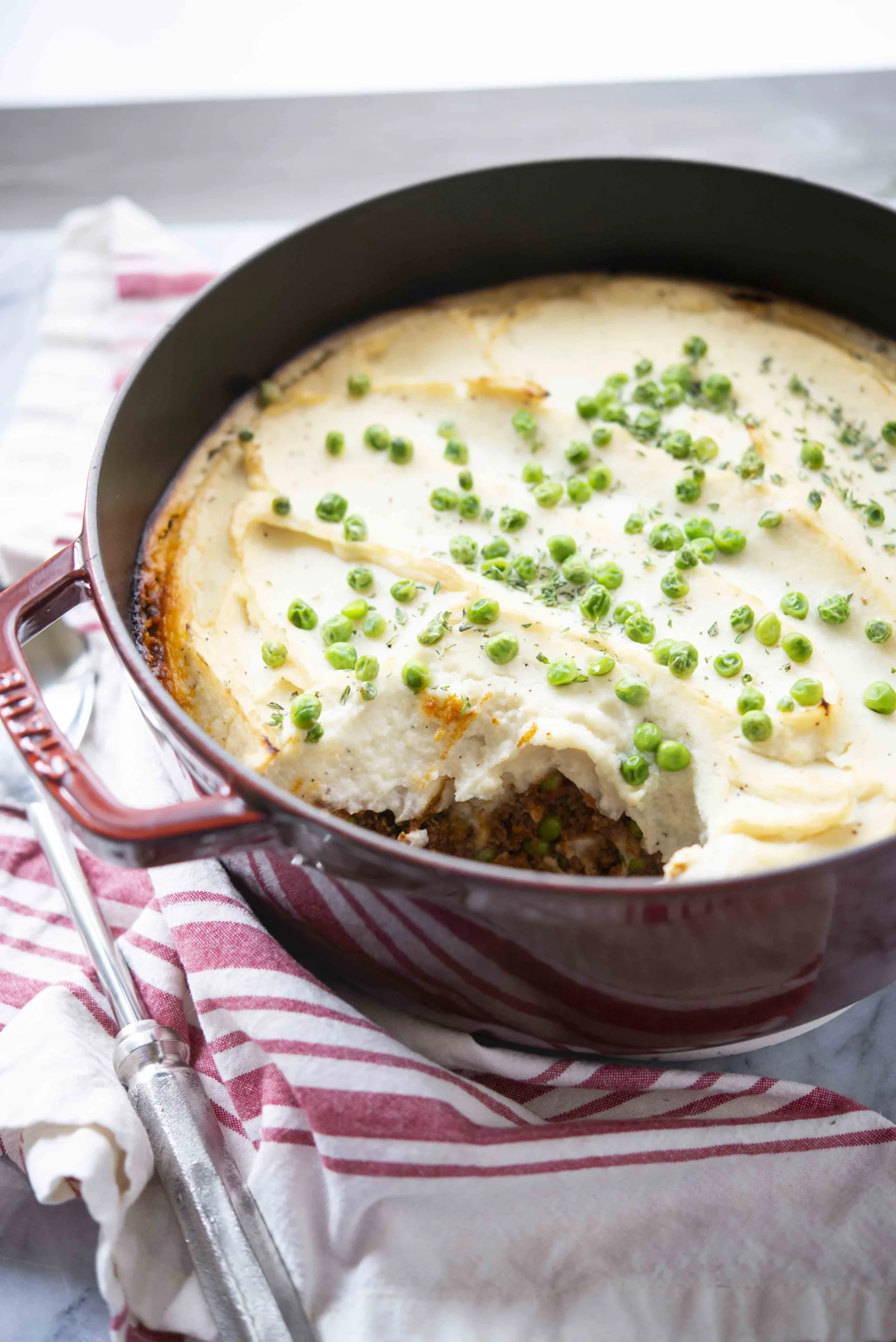 Cottage Pie with Roasted Garlic Cauliflower Mash