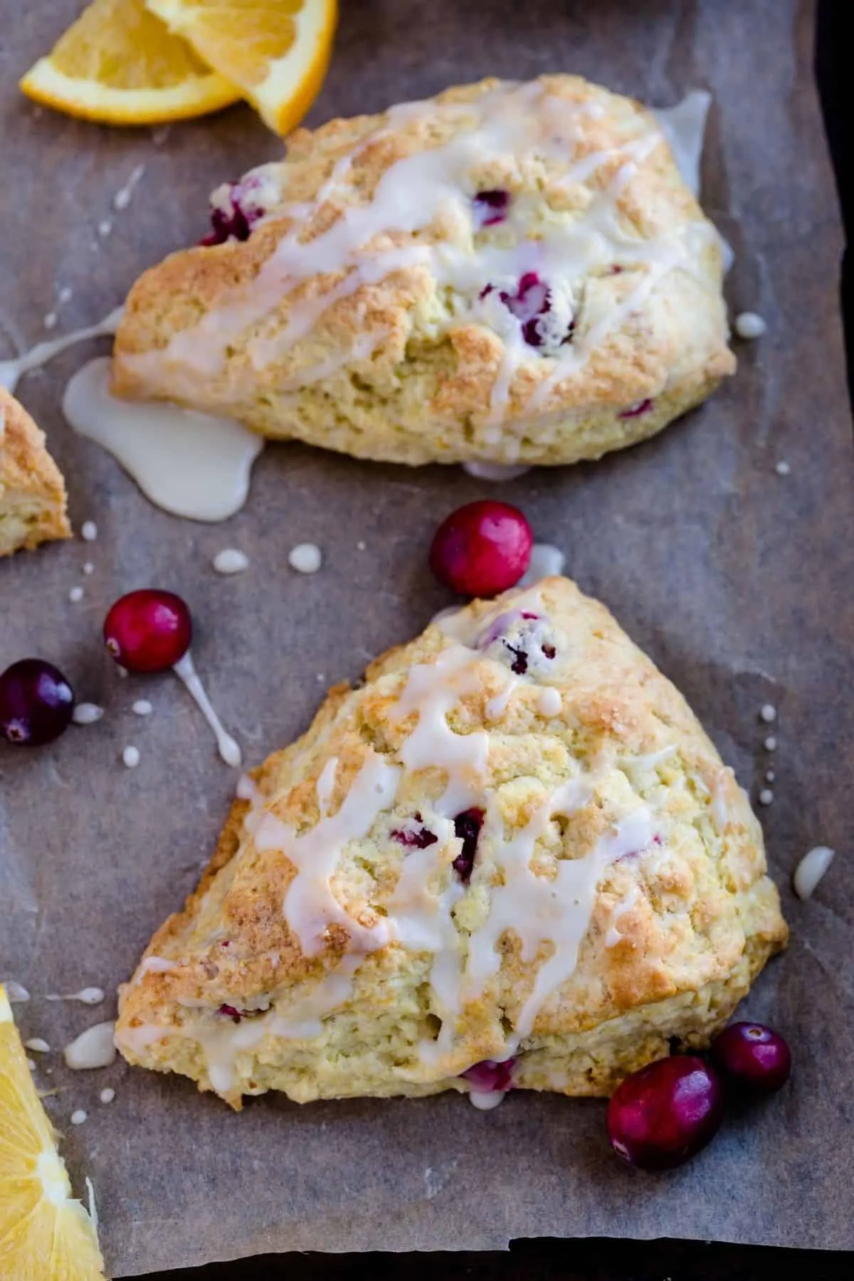 Cranberry Orange and Eggnog Scones