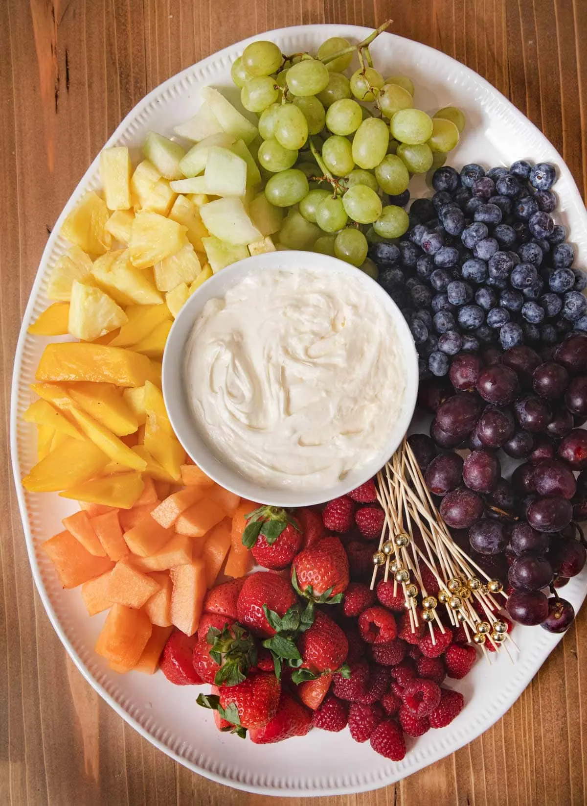 Cream Cheese Fruit Dip Plus Fruit Board
