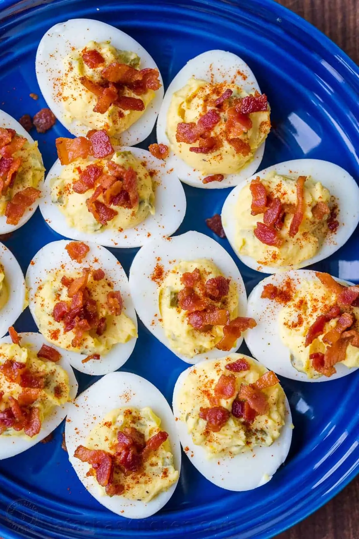 Creamy Awesome Sauce Deviled Eggs with Bacon