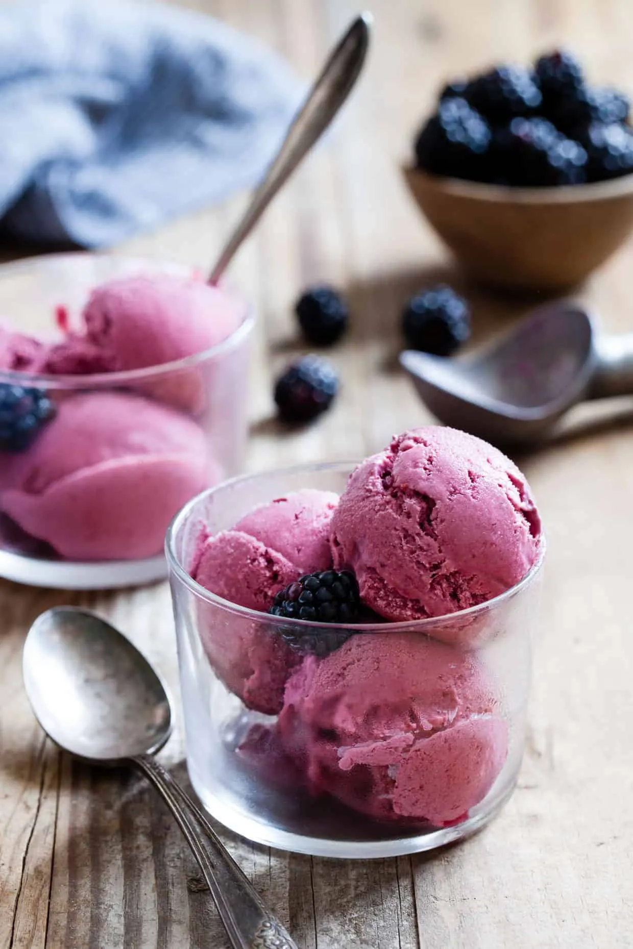 Creamy Blackberry Basil Nice Cream