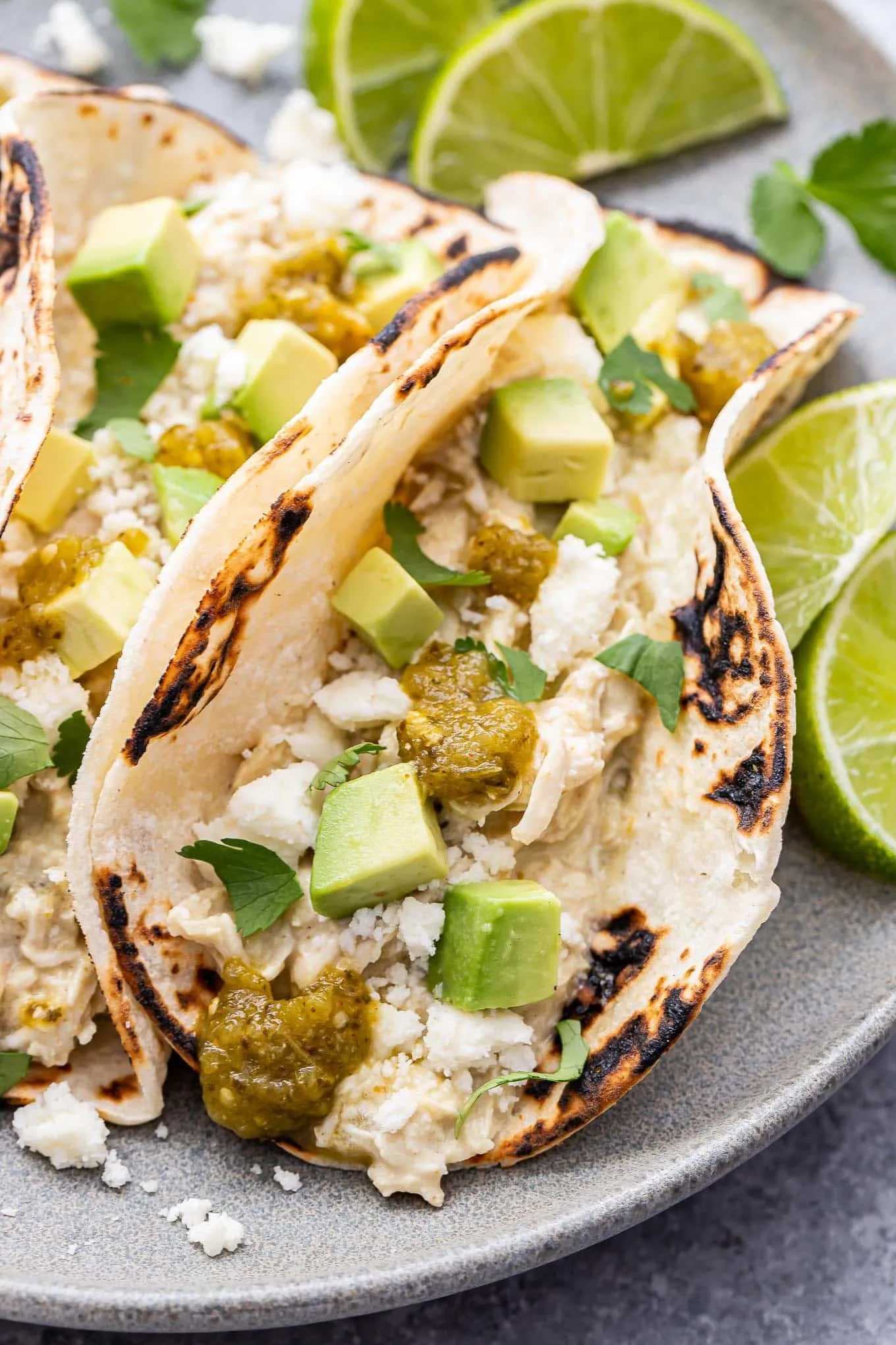 Creamy Chicken Verde Tacos